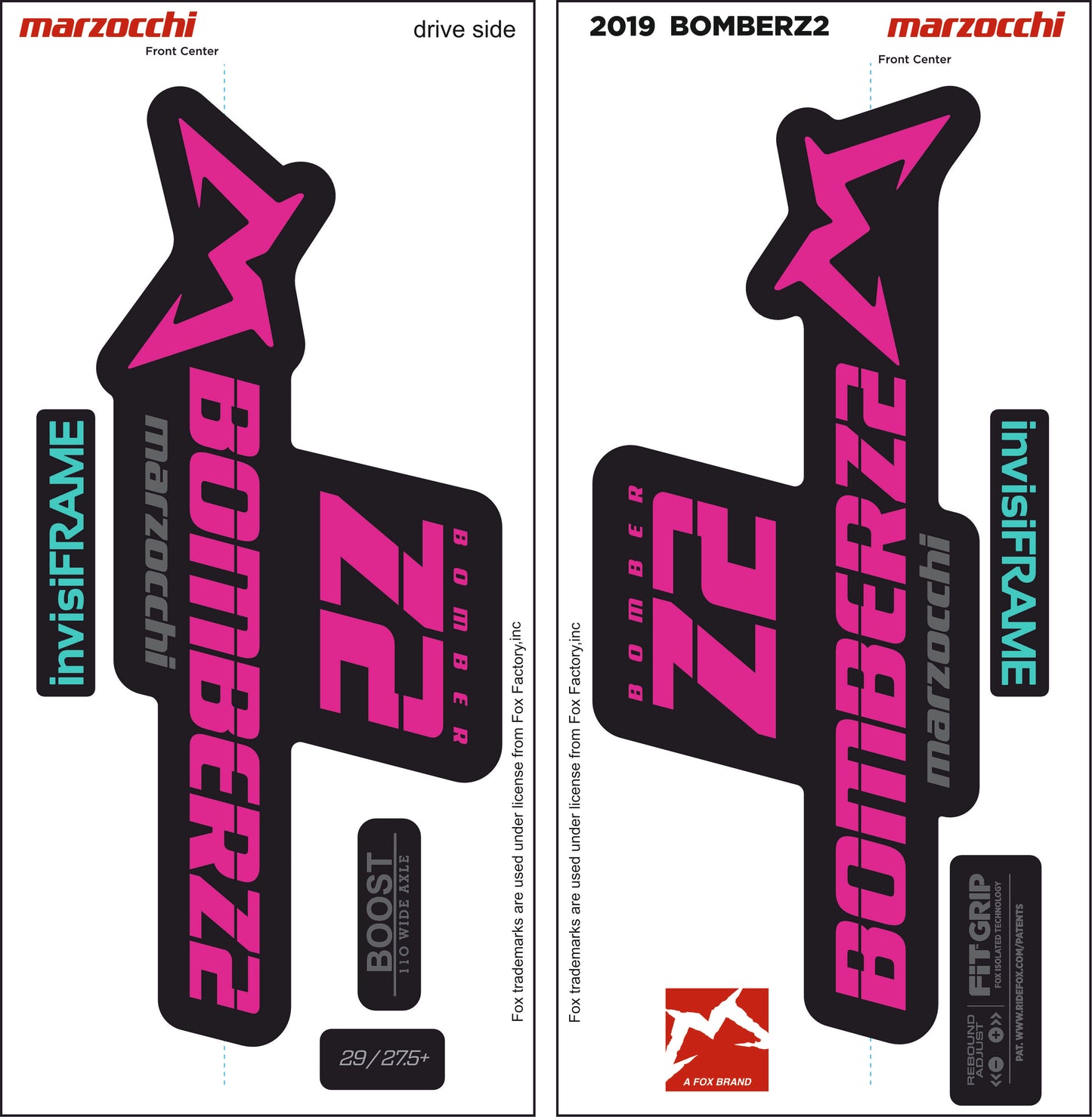 Marzocchi Bomber Z2 2019 Decals