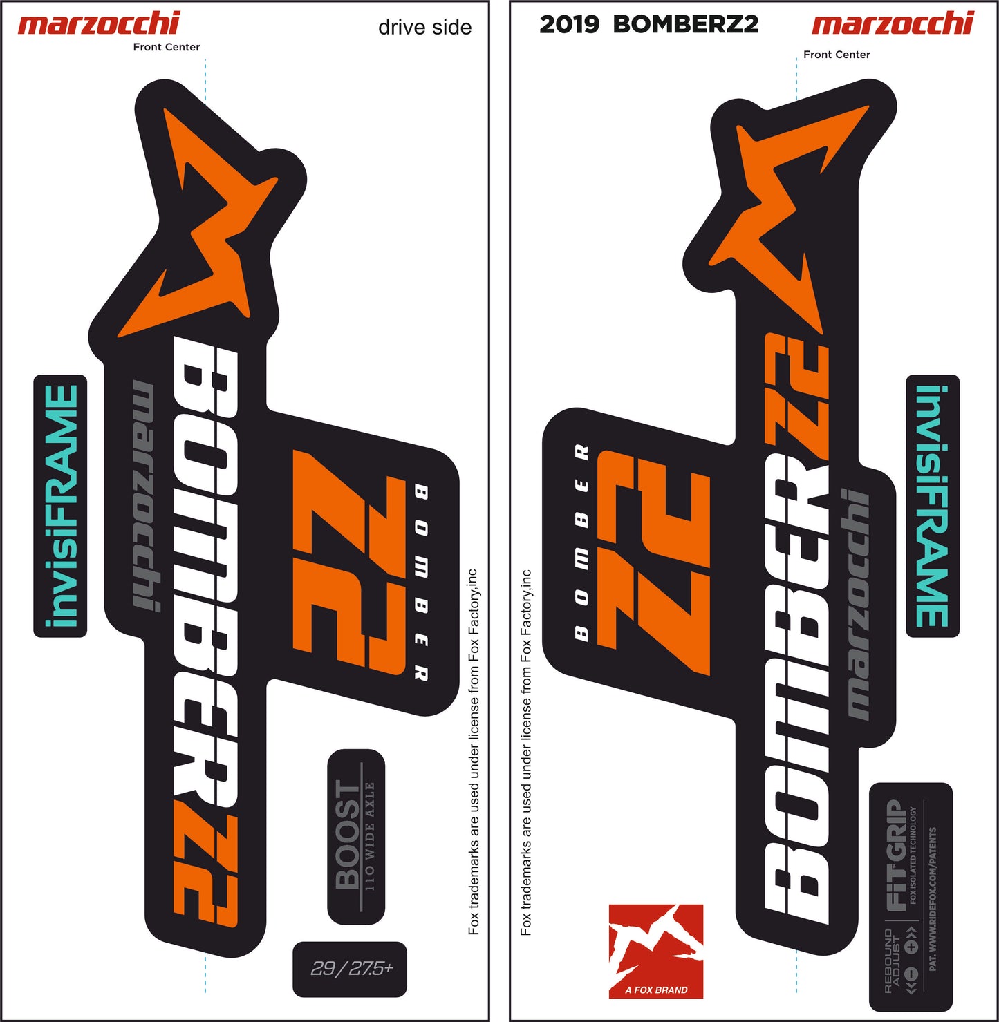 Marzocchi Bomber Z2 2019 Decals