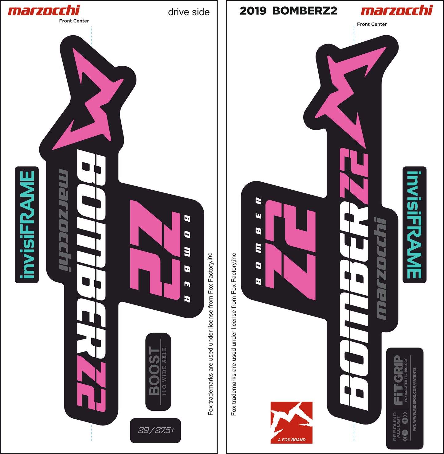 Marzocchi Bomber Z2 2019 Decals