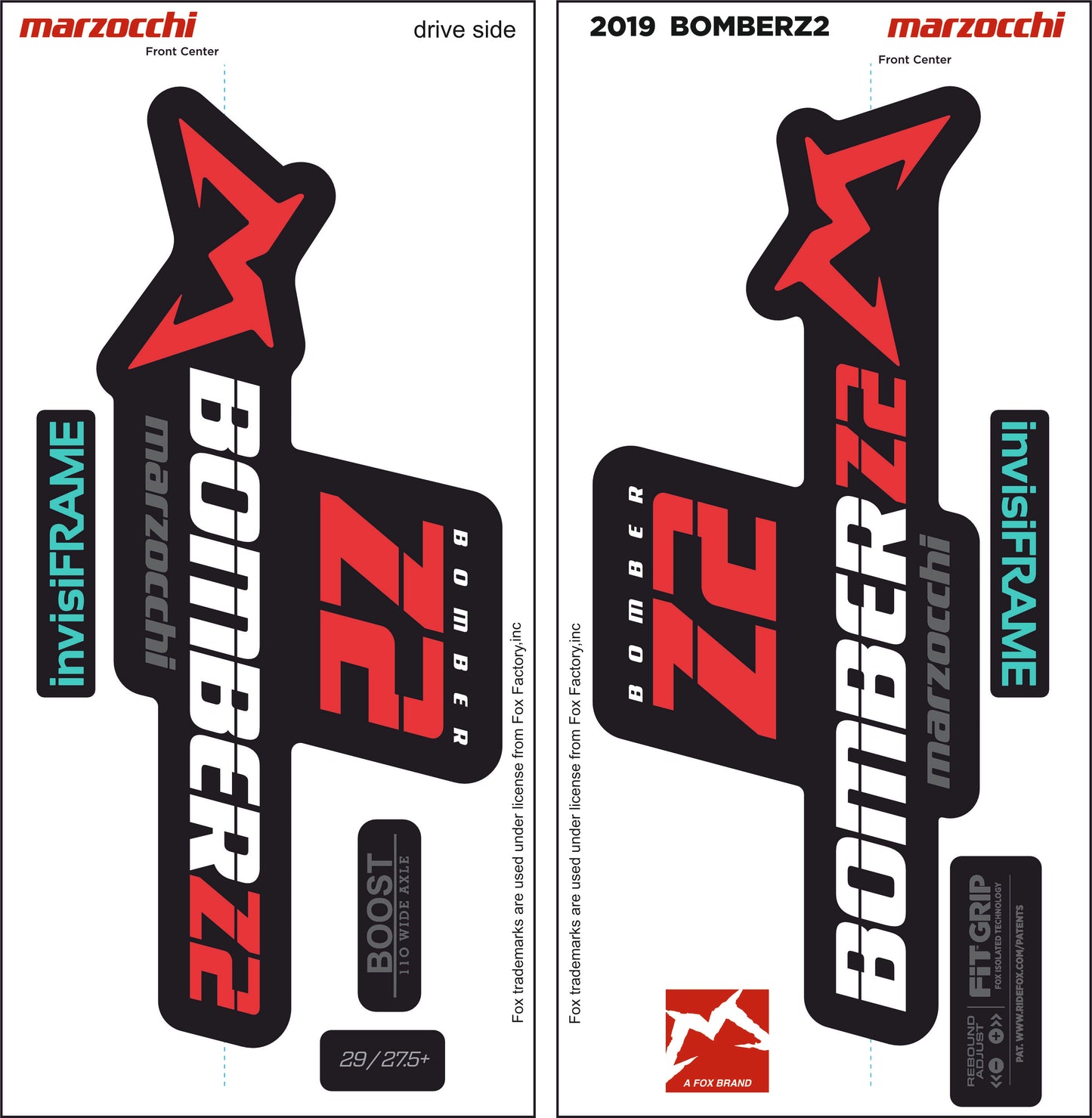 Marzocchi Bomber Z2 2019 Decals