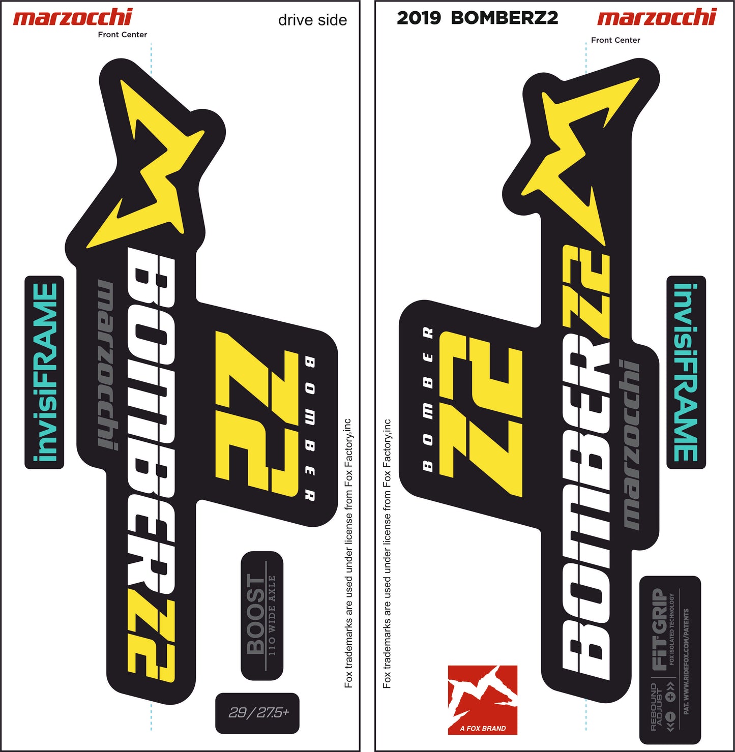 Marzocchi Bomber Z2 2019 Decals
