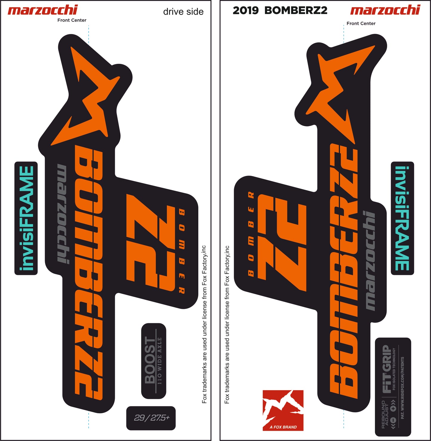 Marzocchi Bomber Z2 2019 Decals