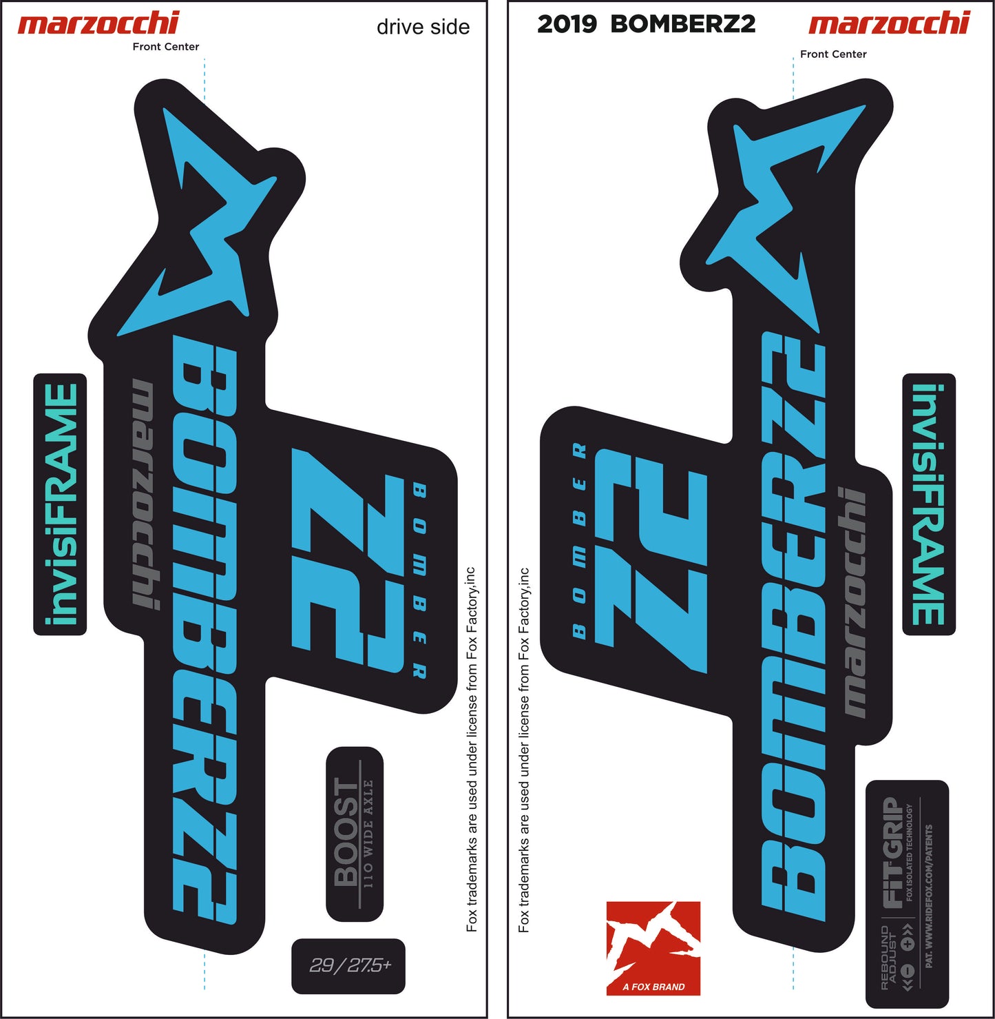 Marzocchi Bomber Z2 2019 Decals