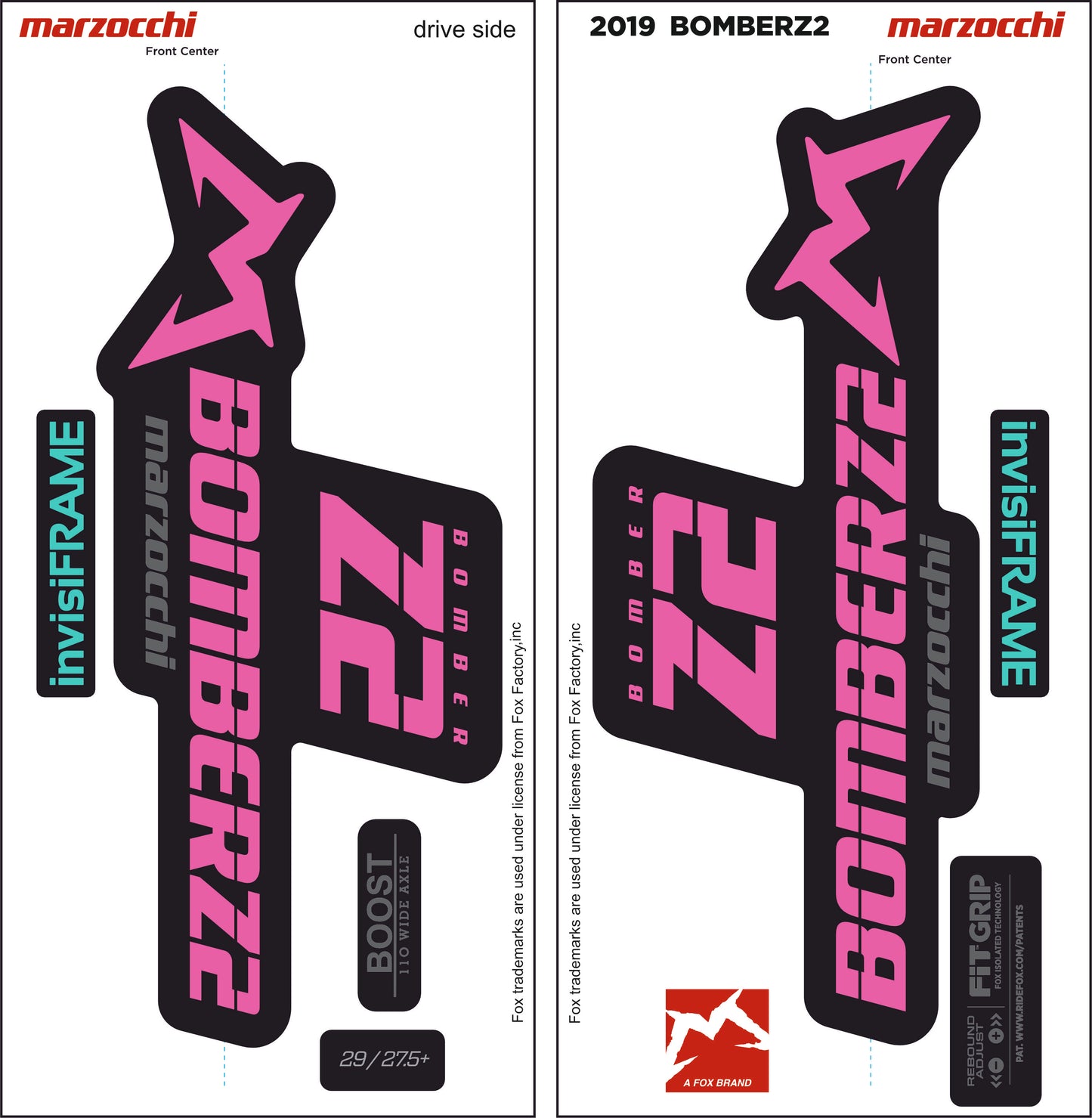 Marzocchi Bomber Z2 2019 Decals