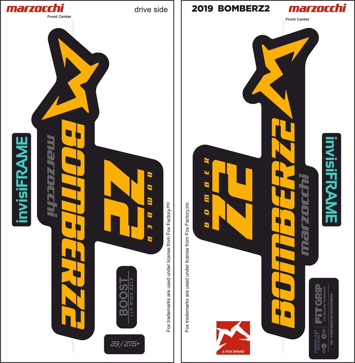 Marzocchi Bomber Z2 2019 Decals