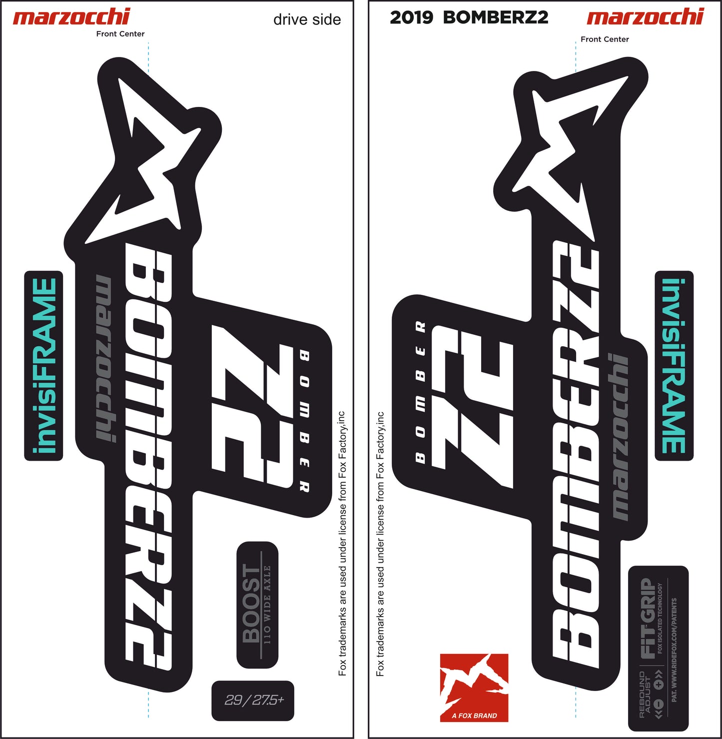 Marzocchi Bomber Z2 2019 Decals