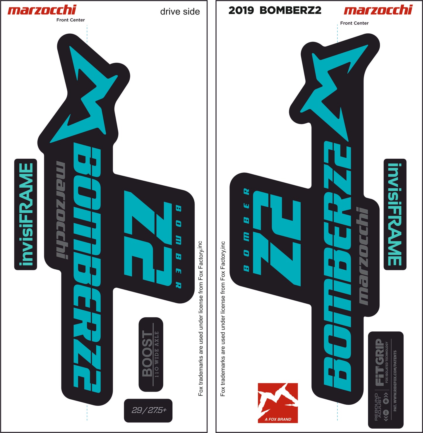 Marzocchi Bomber Z2 2019 Decals