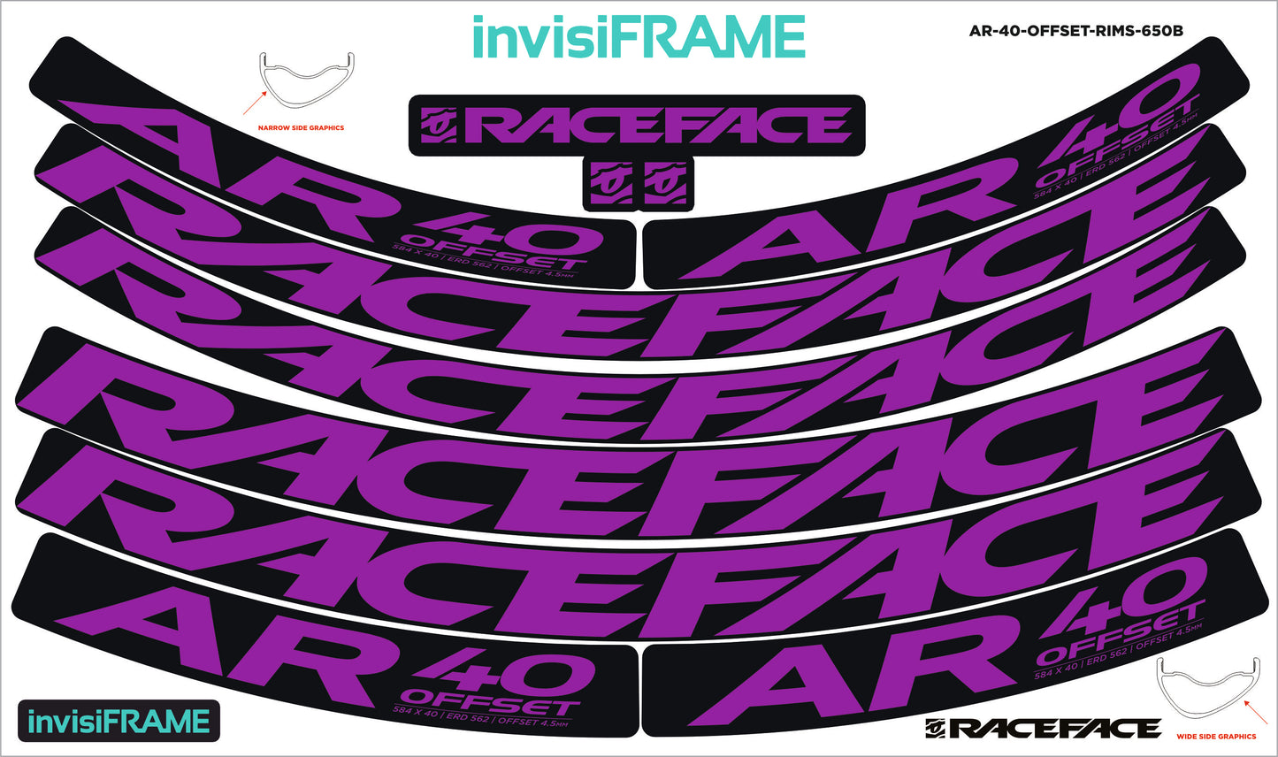 Raceface AR 40 Offset 27.5 Decals