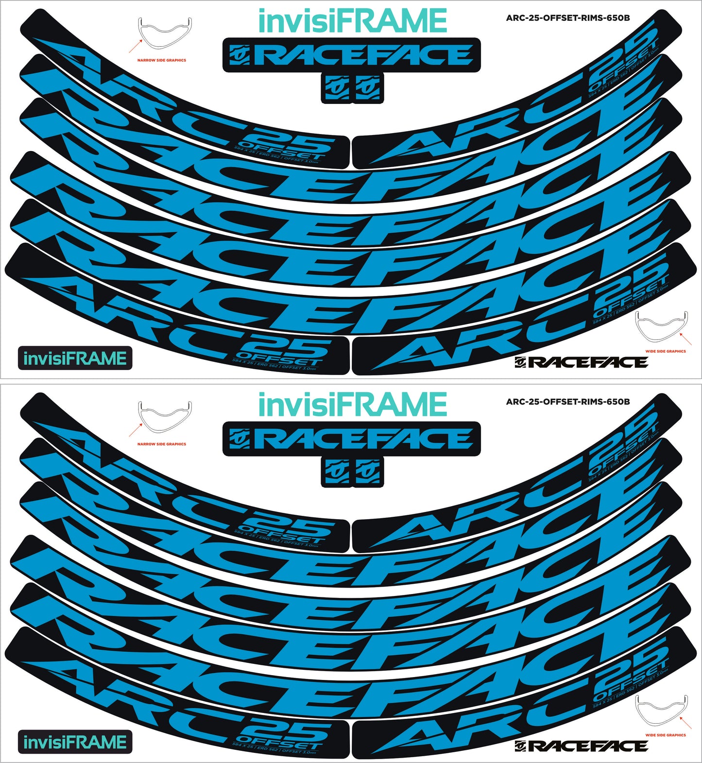 Raceface ARC 25 Offset Decals