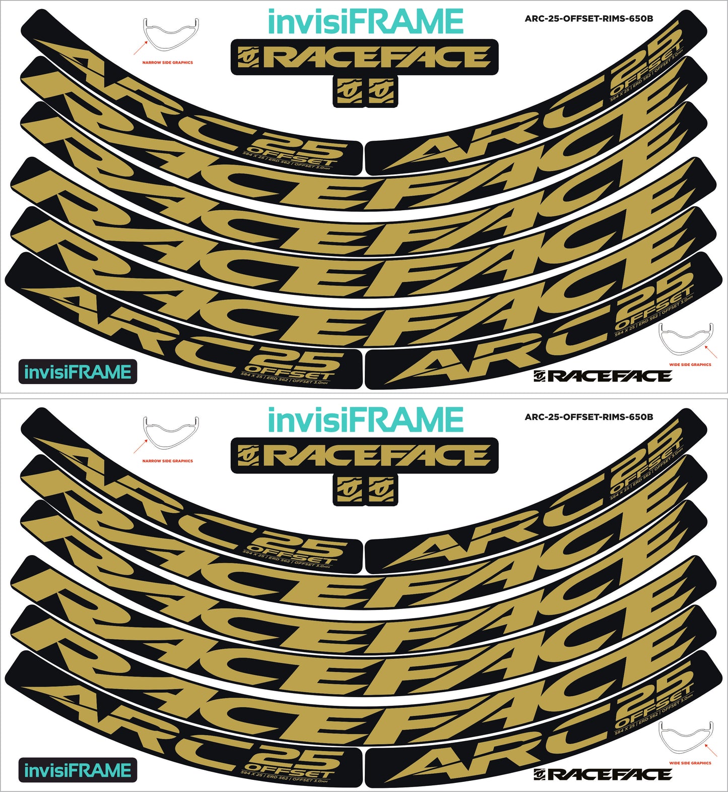 Raceface ARC 25 Offset Decals