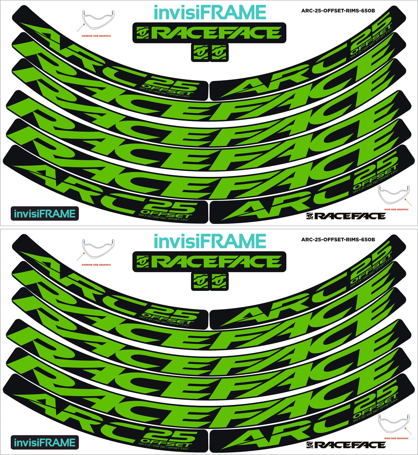 Raceface ARC 25 Offset Decals