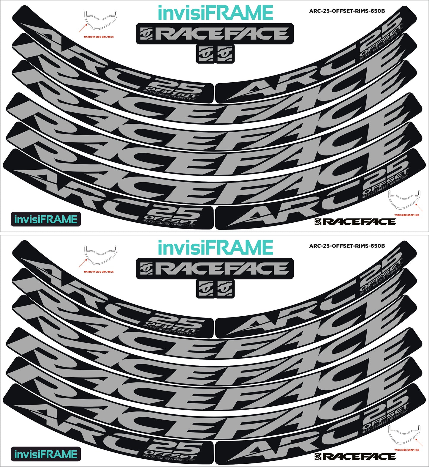 Raceface ARC 25 Offset Decals