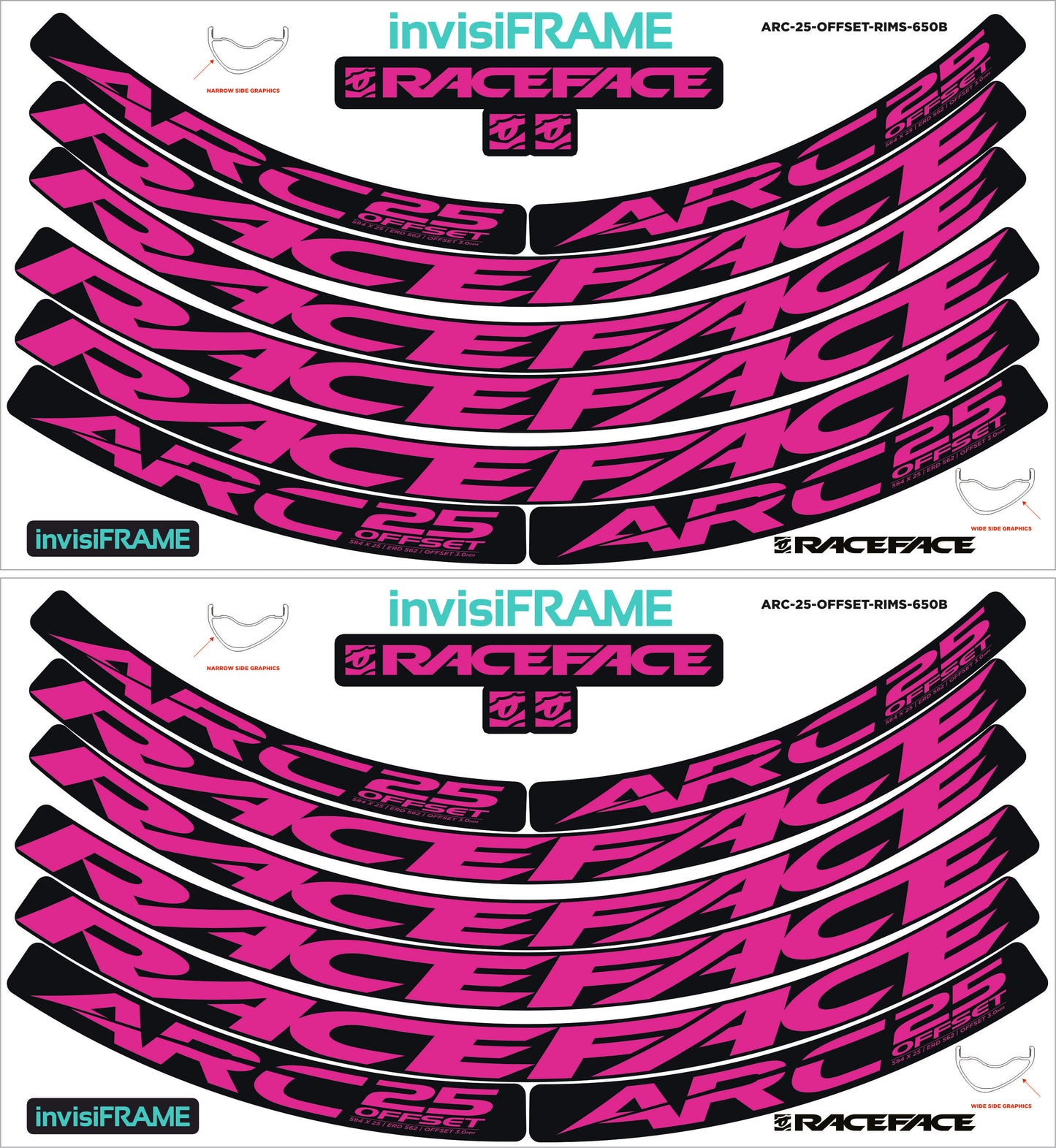 Raceface ARC 25 Offset Decals