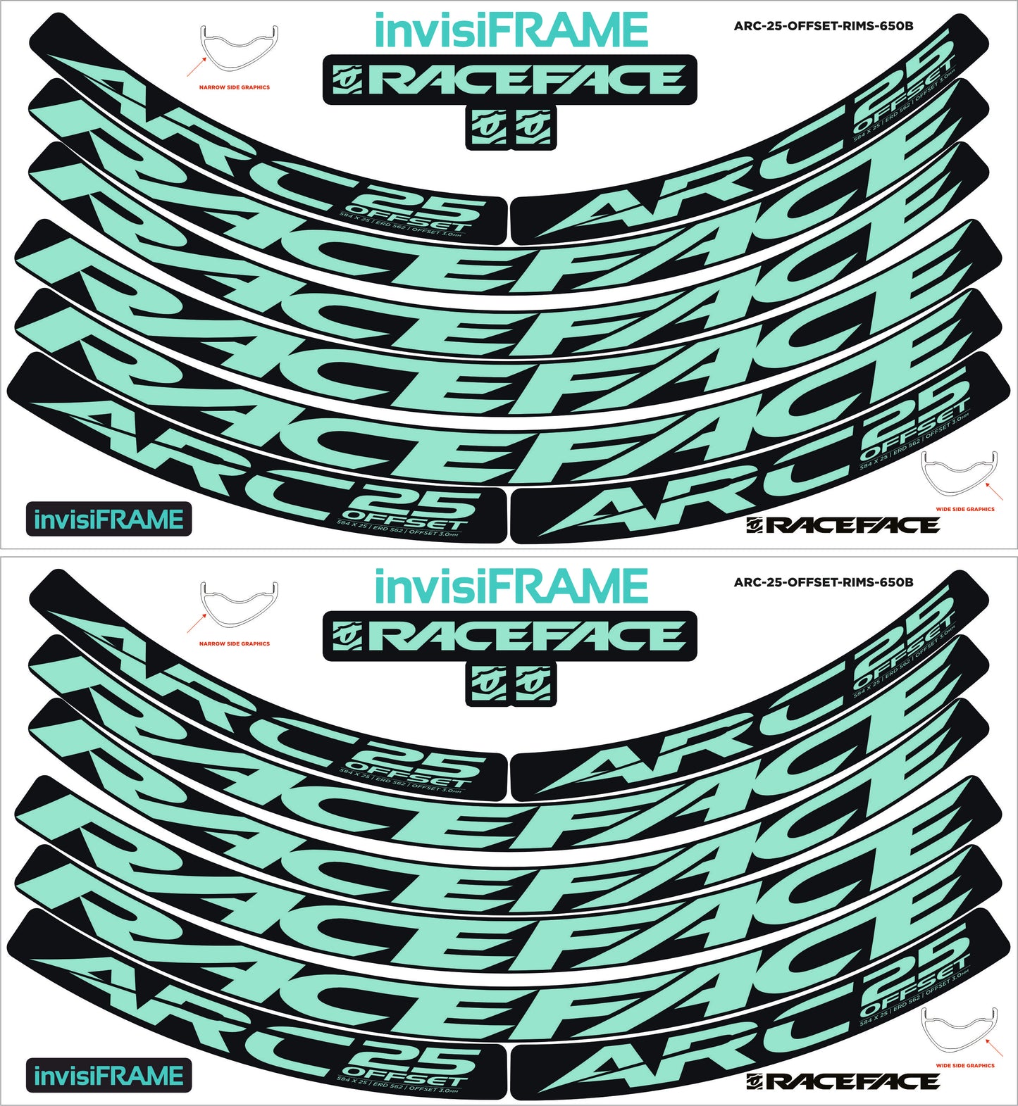 Raceface ARC 25 Offset Decals
