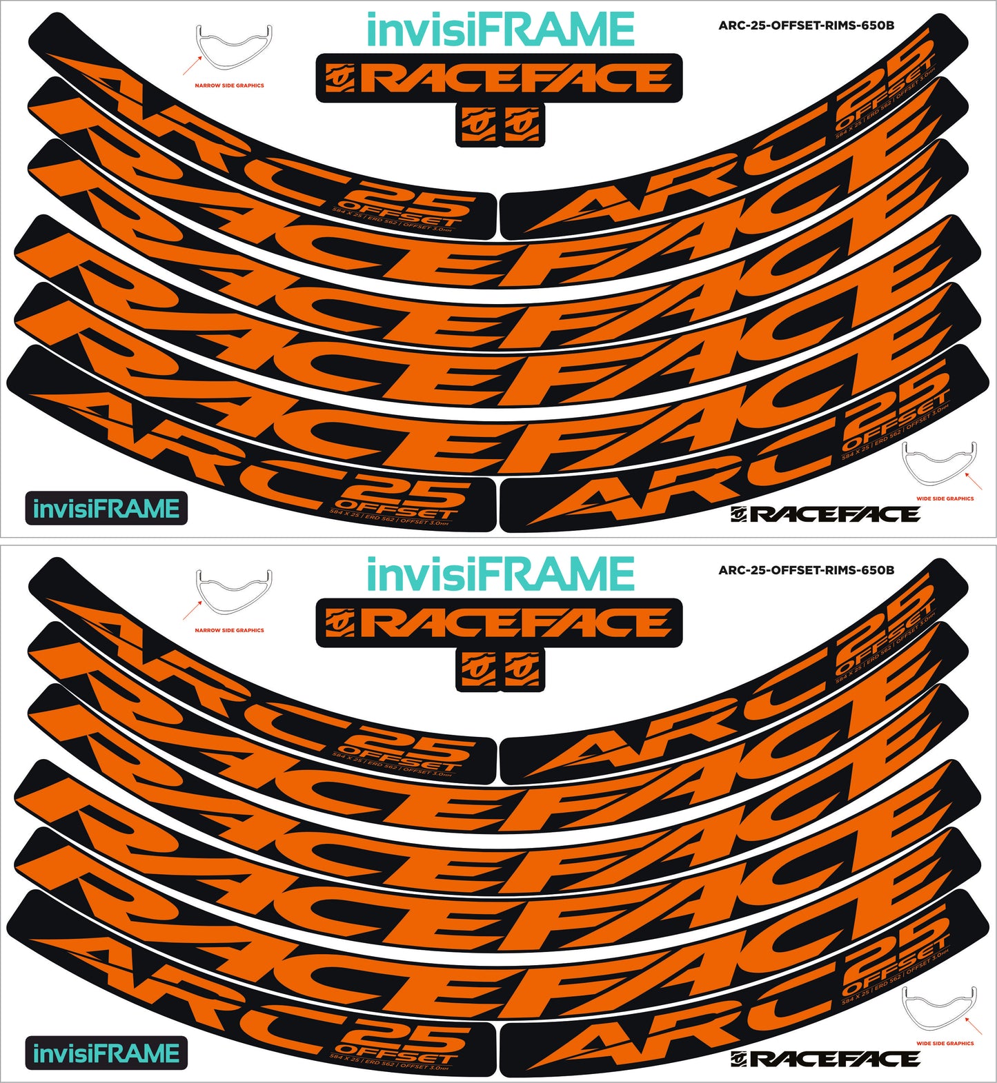 Raceface ARC 25 Offset Decals