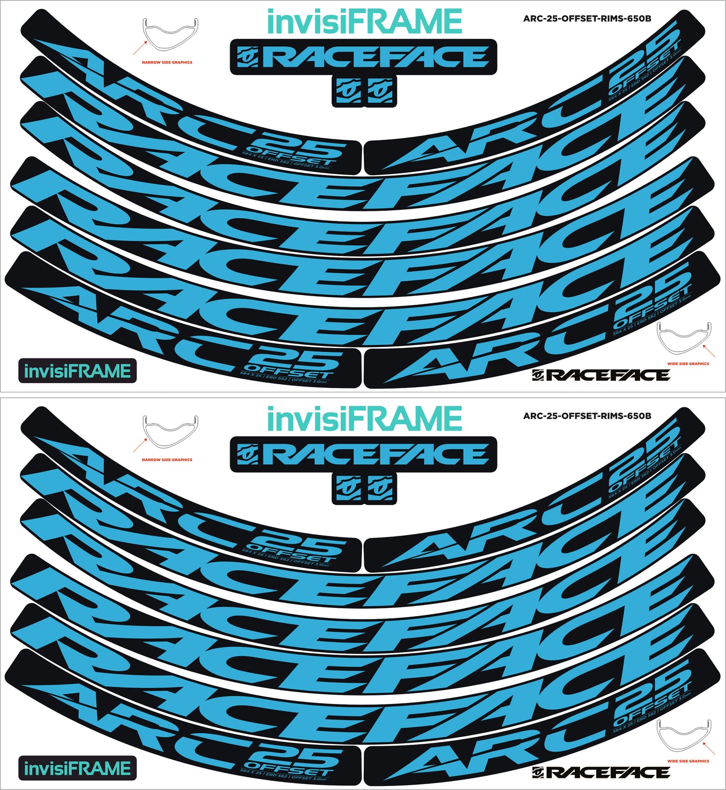 Raceface ARC 25 Offset Decals