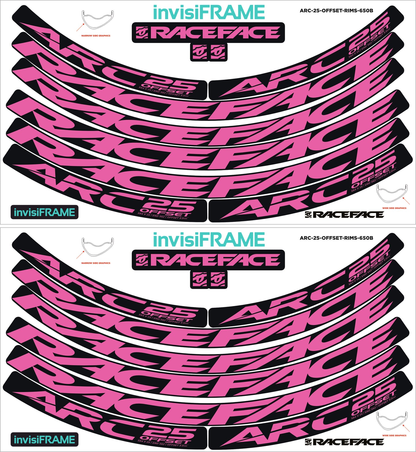 Raceface ARC 25 Offset Decals