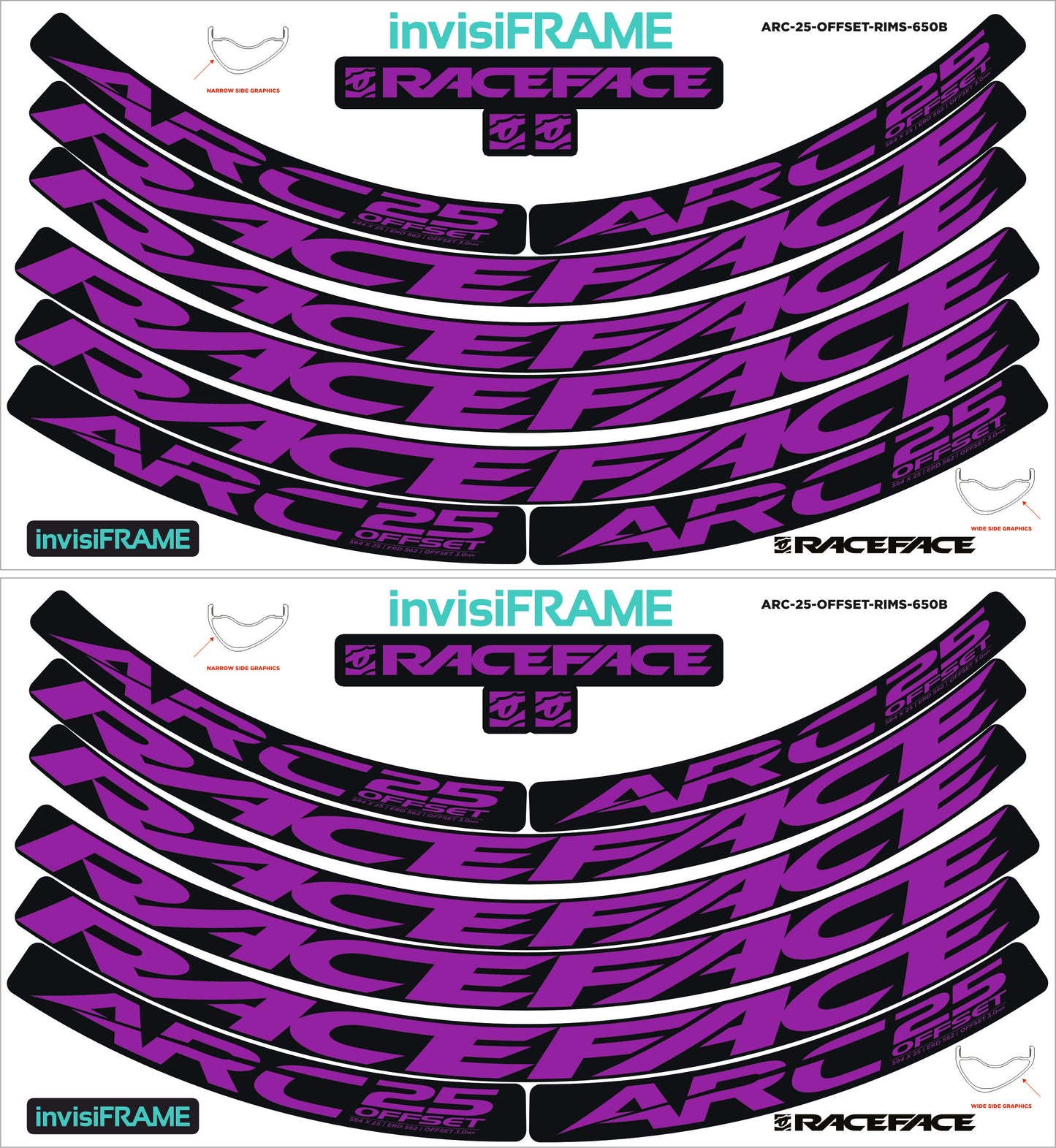 Raceface ARC 25 Offset Decals