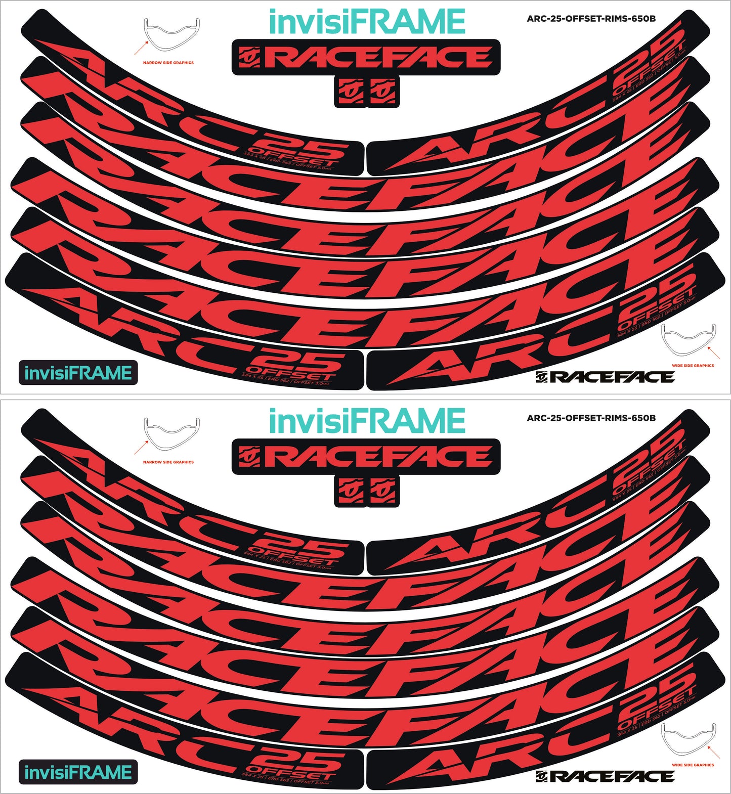 Raceface ARC 25 Offset Decals