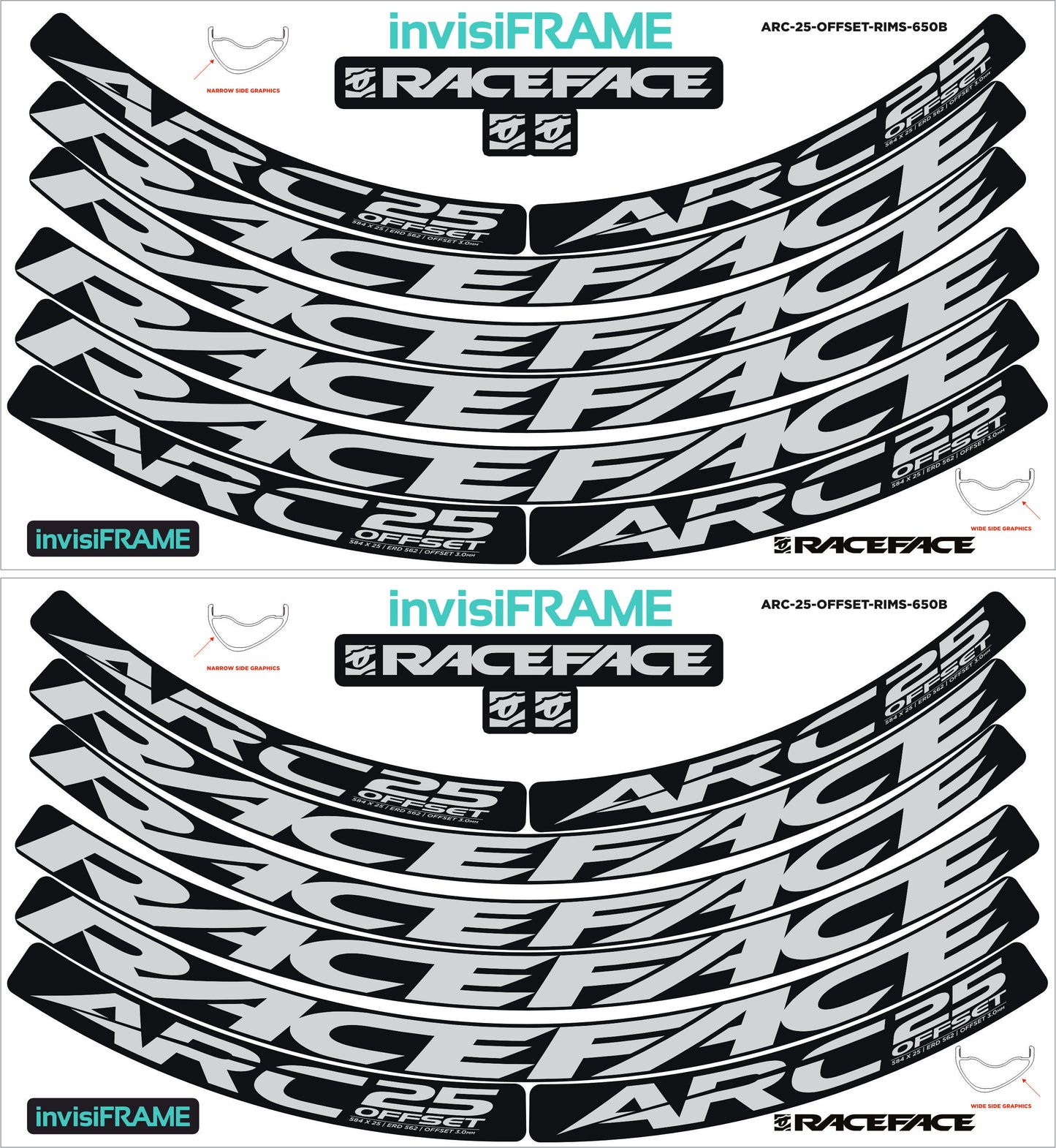 Raceface ARC 25 Offset Decals
