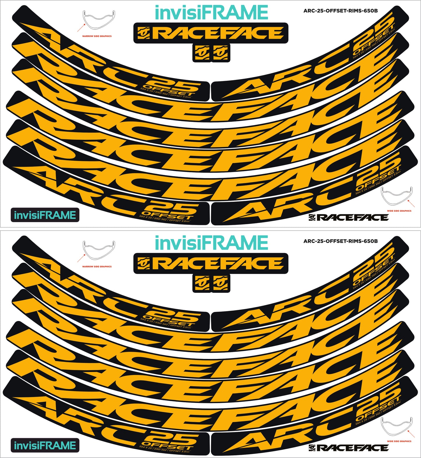 Raceface ARC 25 Offset Decals