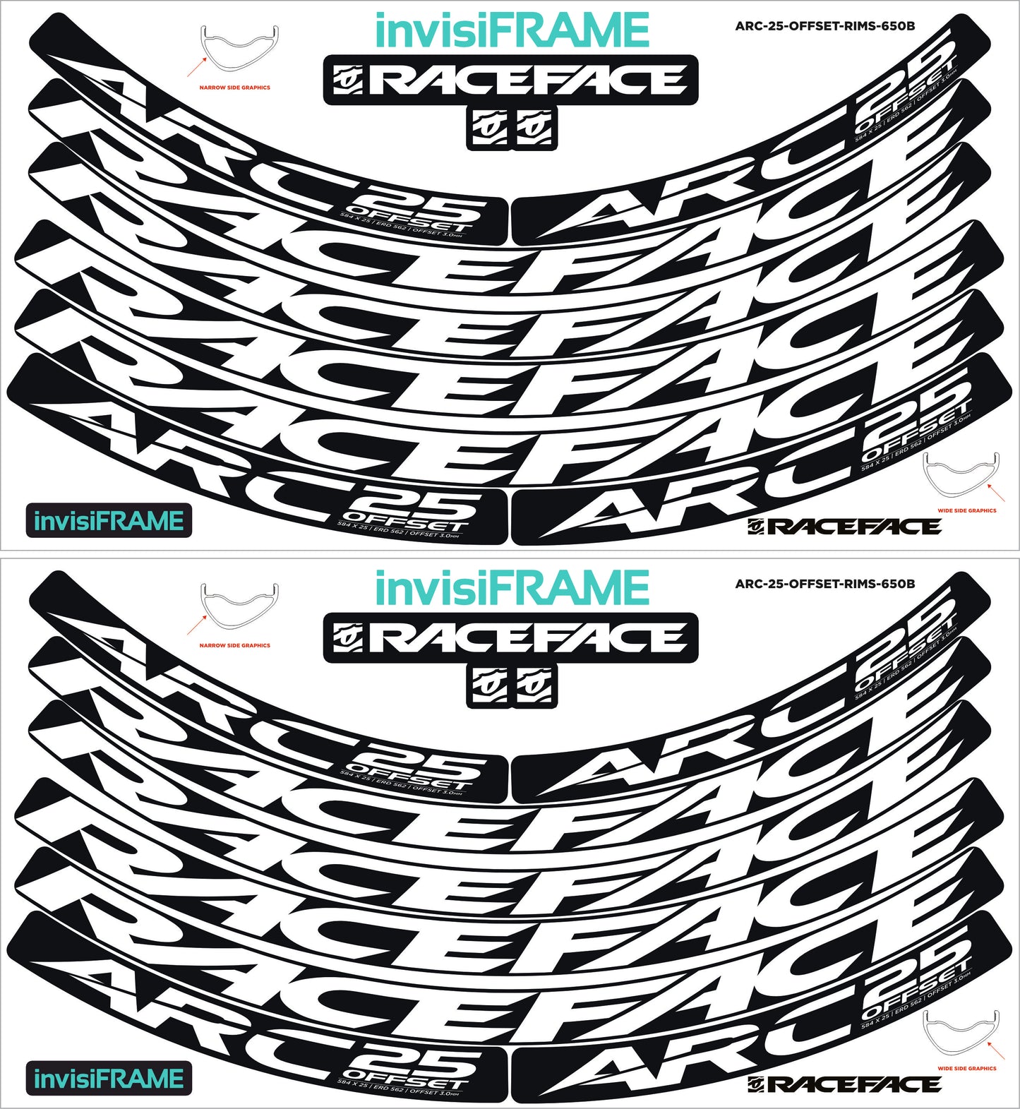 Raceface ARC 25 Offset Decals