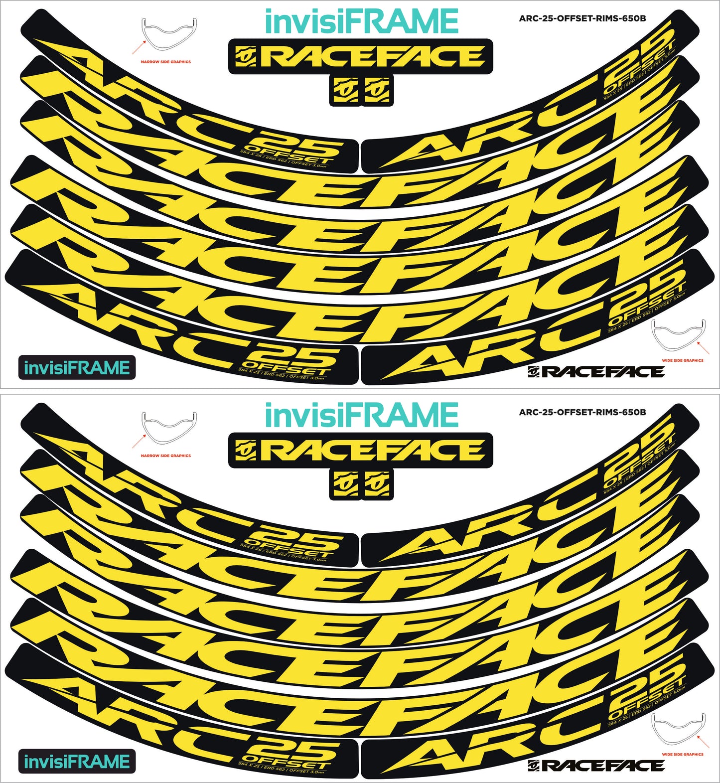 Raceface ARC 25 Offset Decals