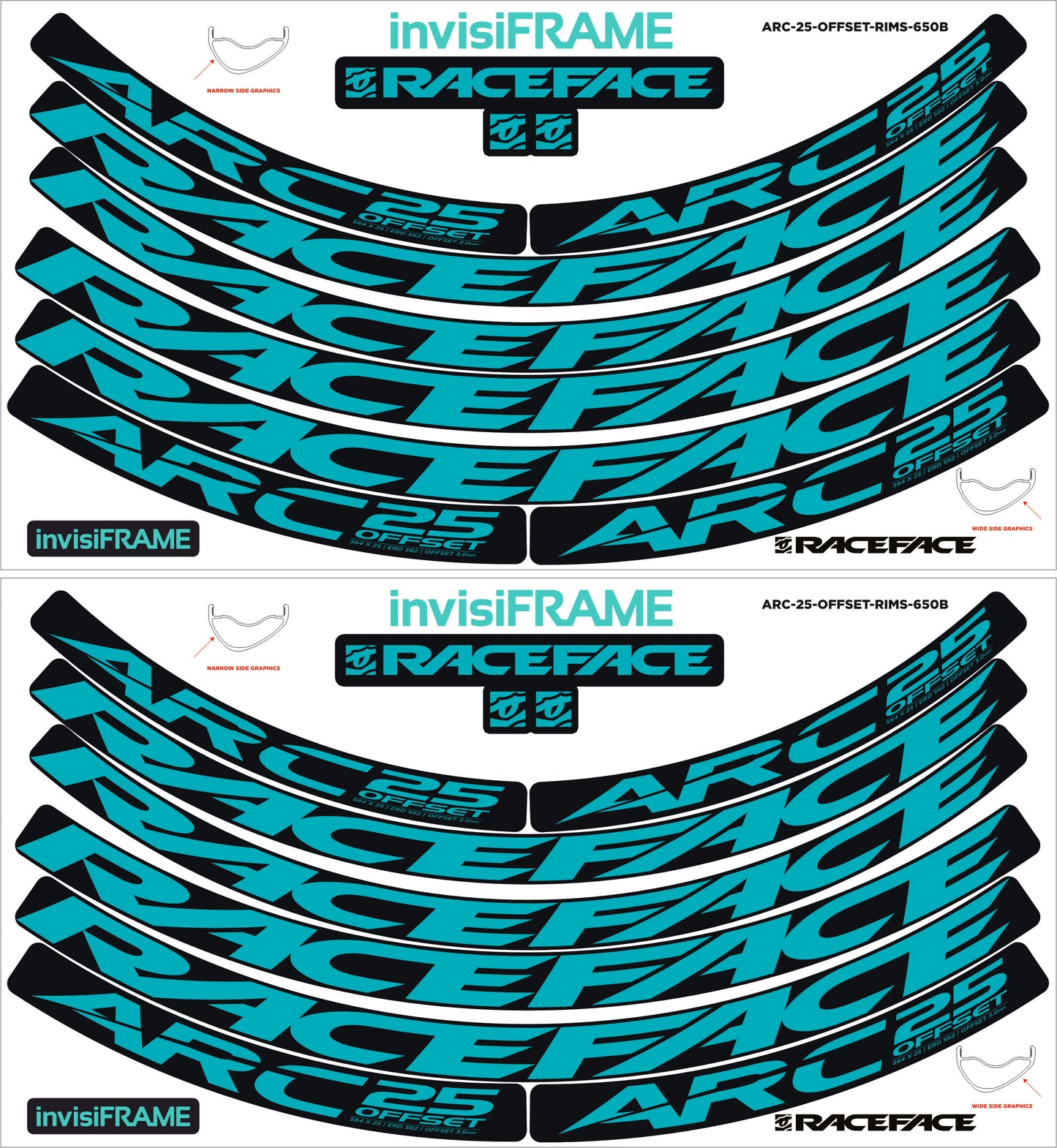 Raceface ARC 25 Offset Decals
