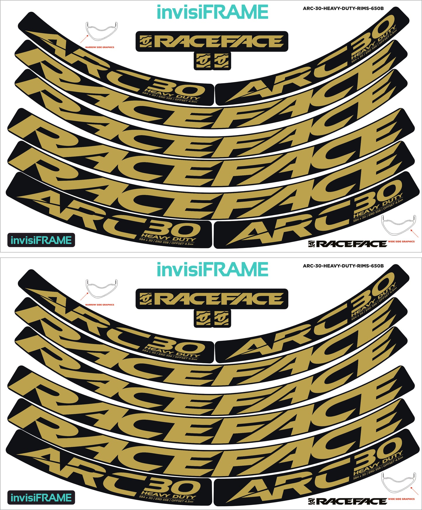 Raceface ARC 30 HD Offset Decals