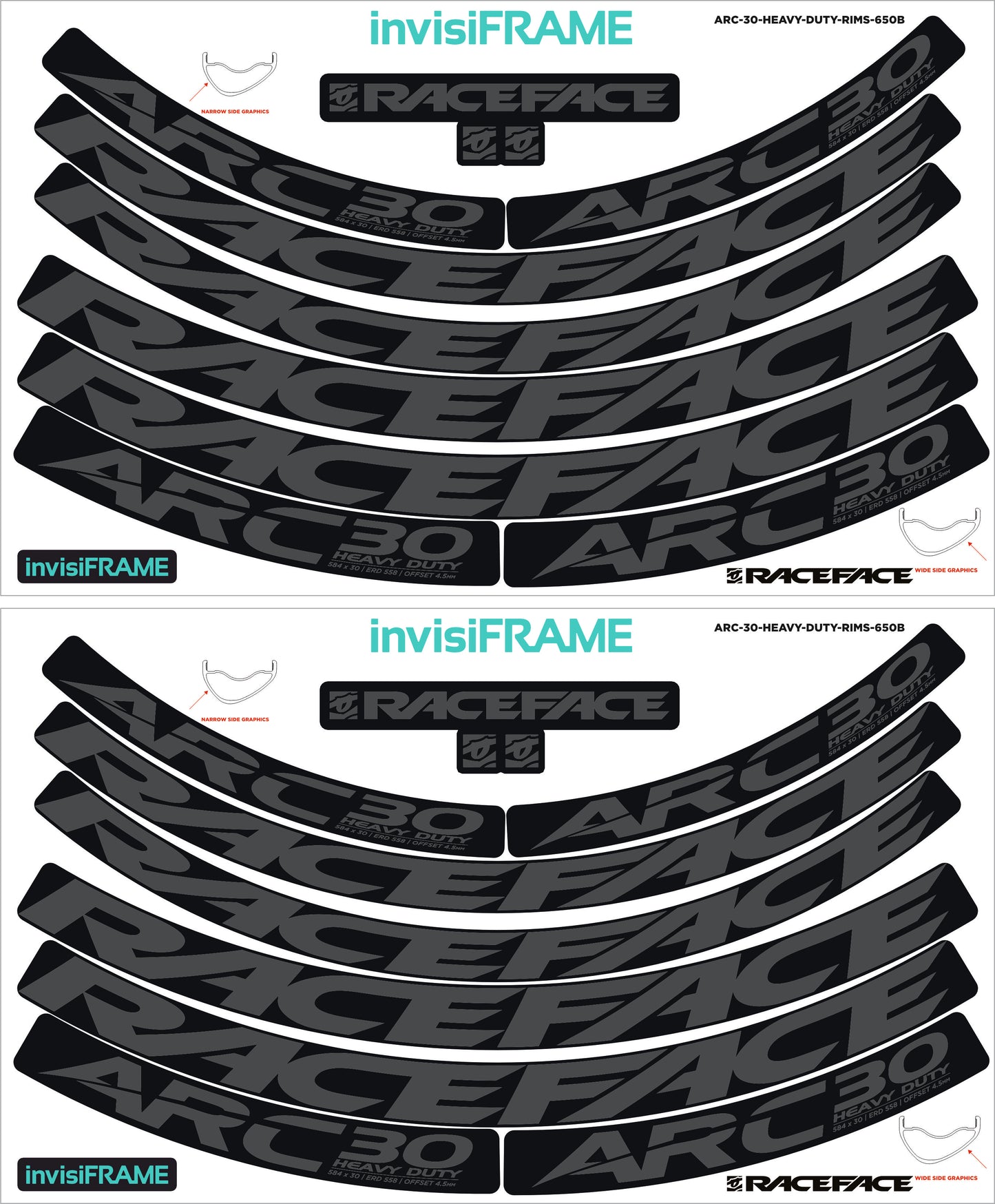 Raceface ARC 30 HD Offset Decals