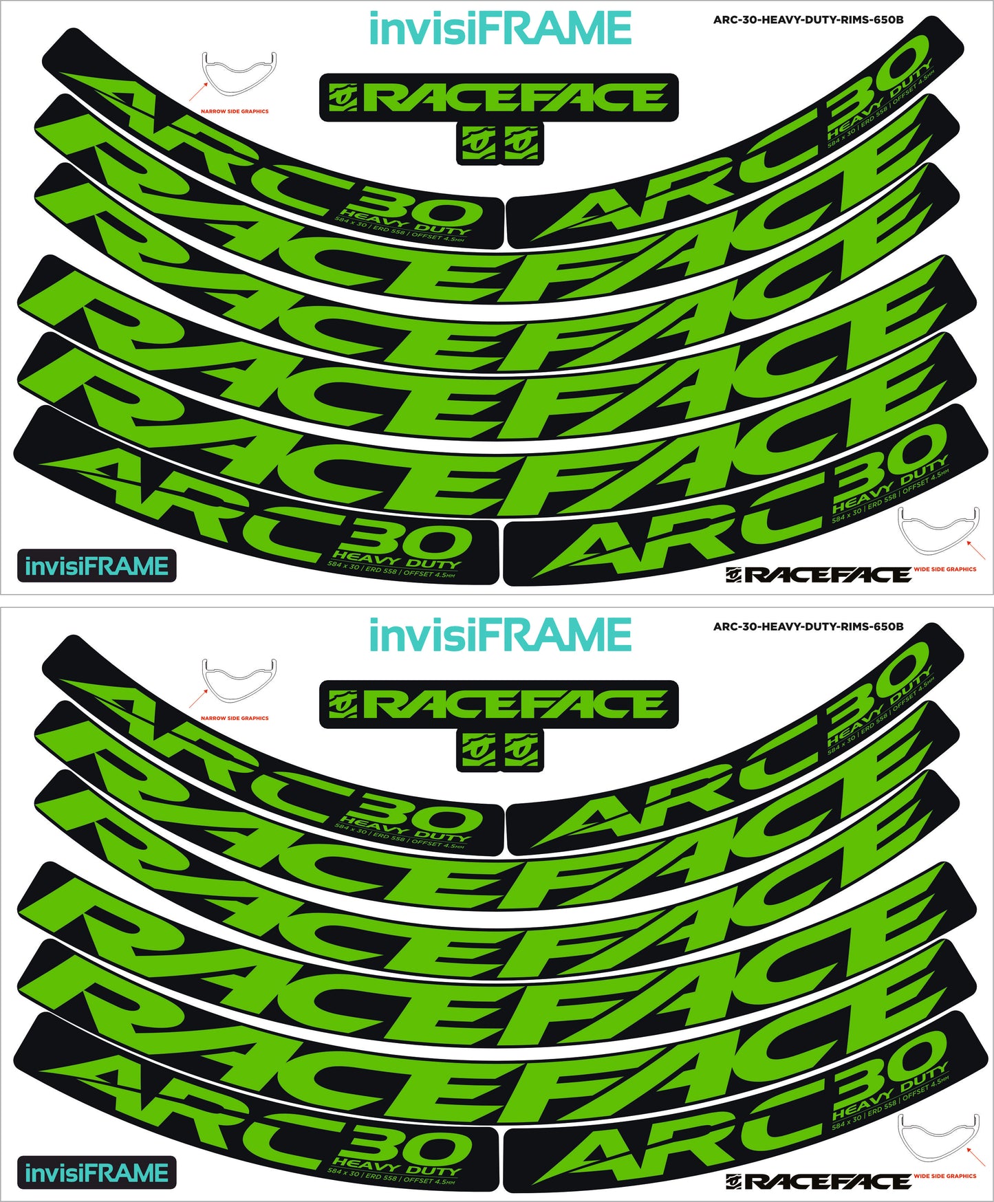 Raceface ARC 30 HD Offset Decals