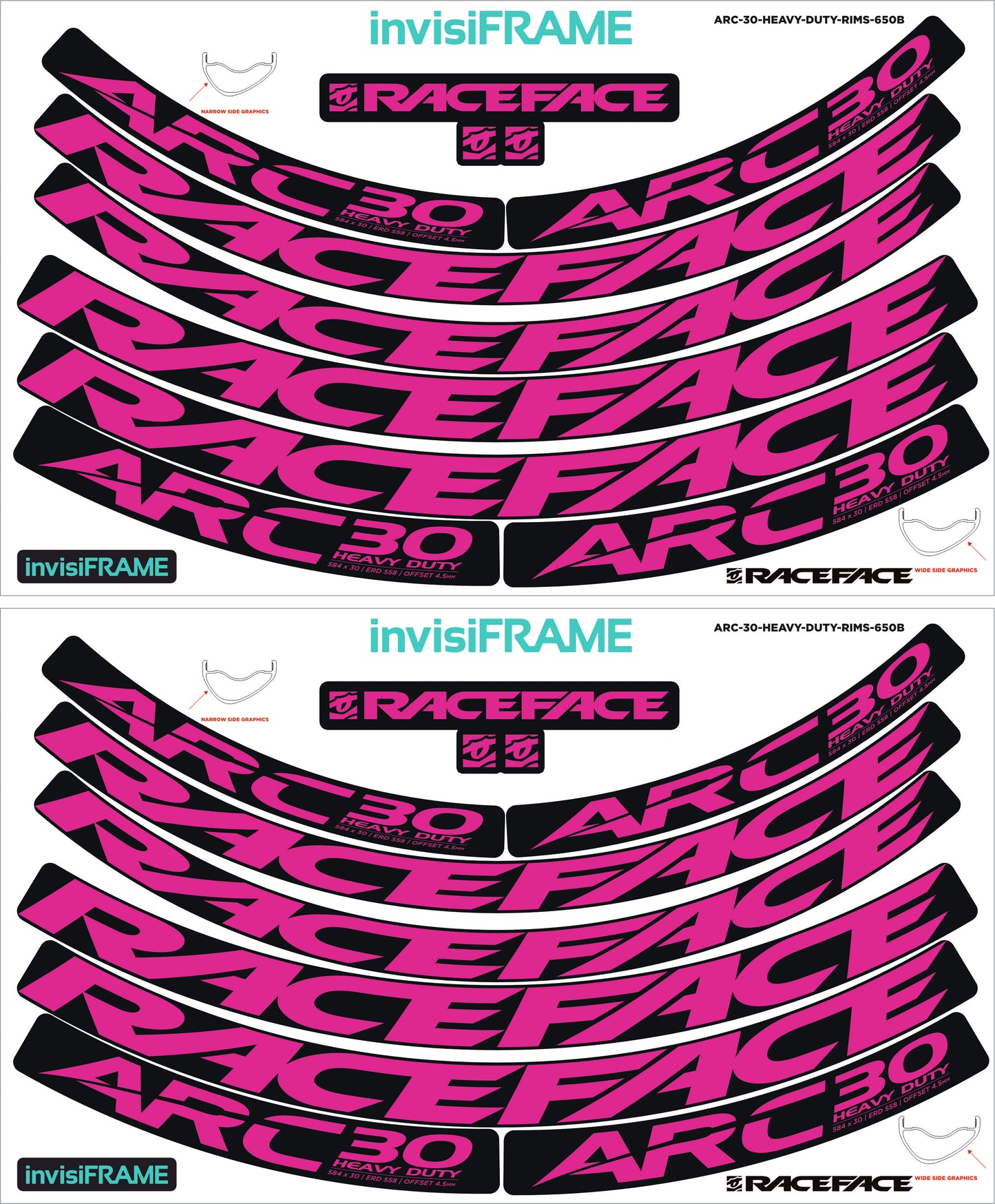 Raceface ARC 30 HD Offset Decals