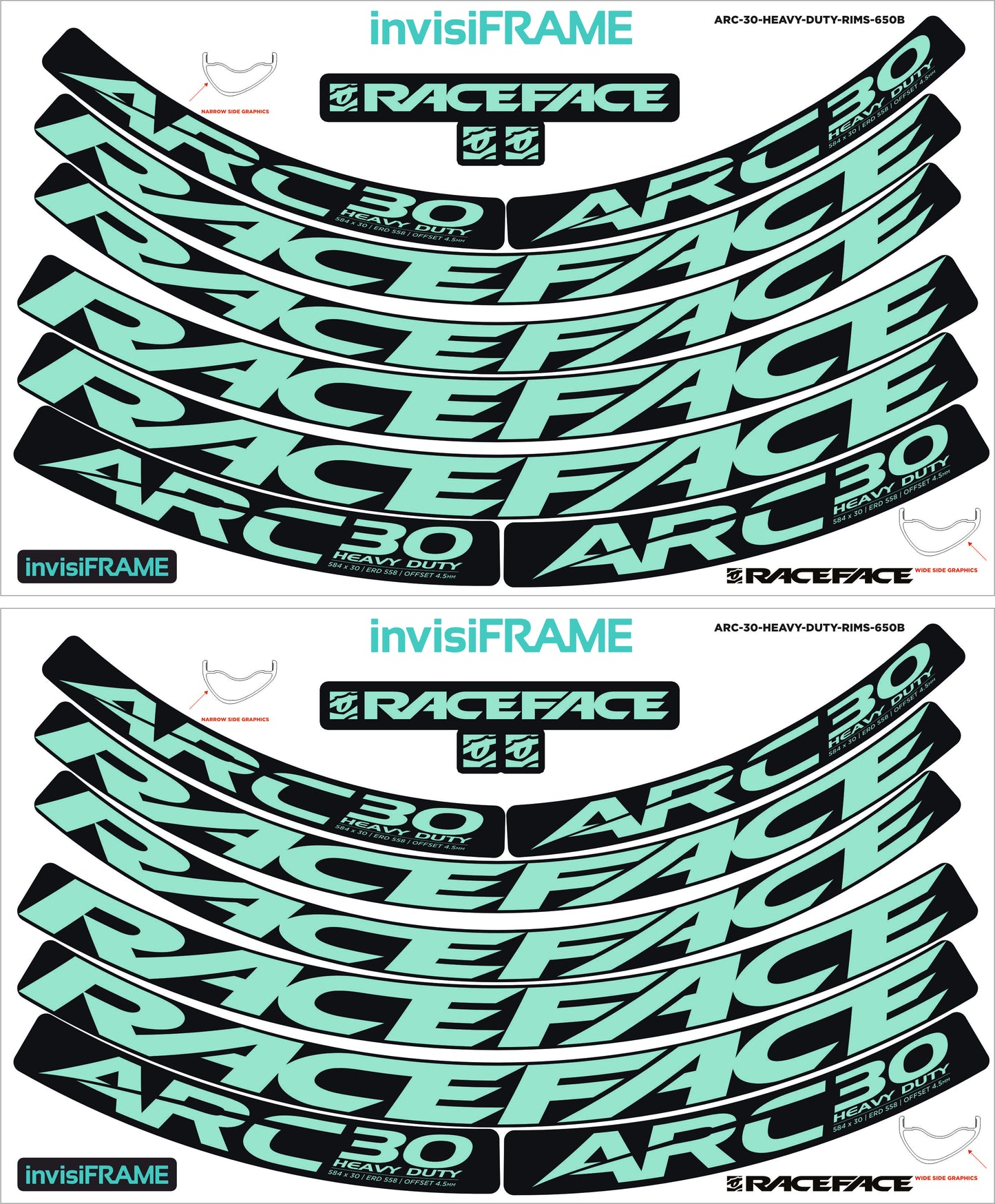 Raceface ARC 30 HD Offset Decals
