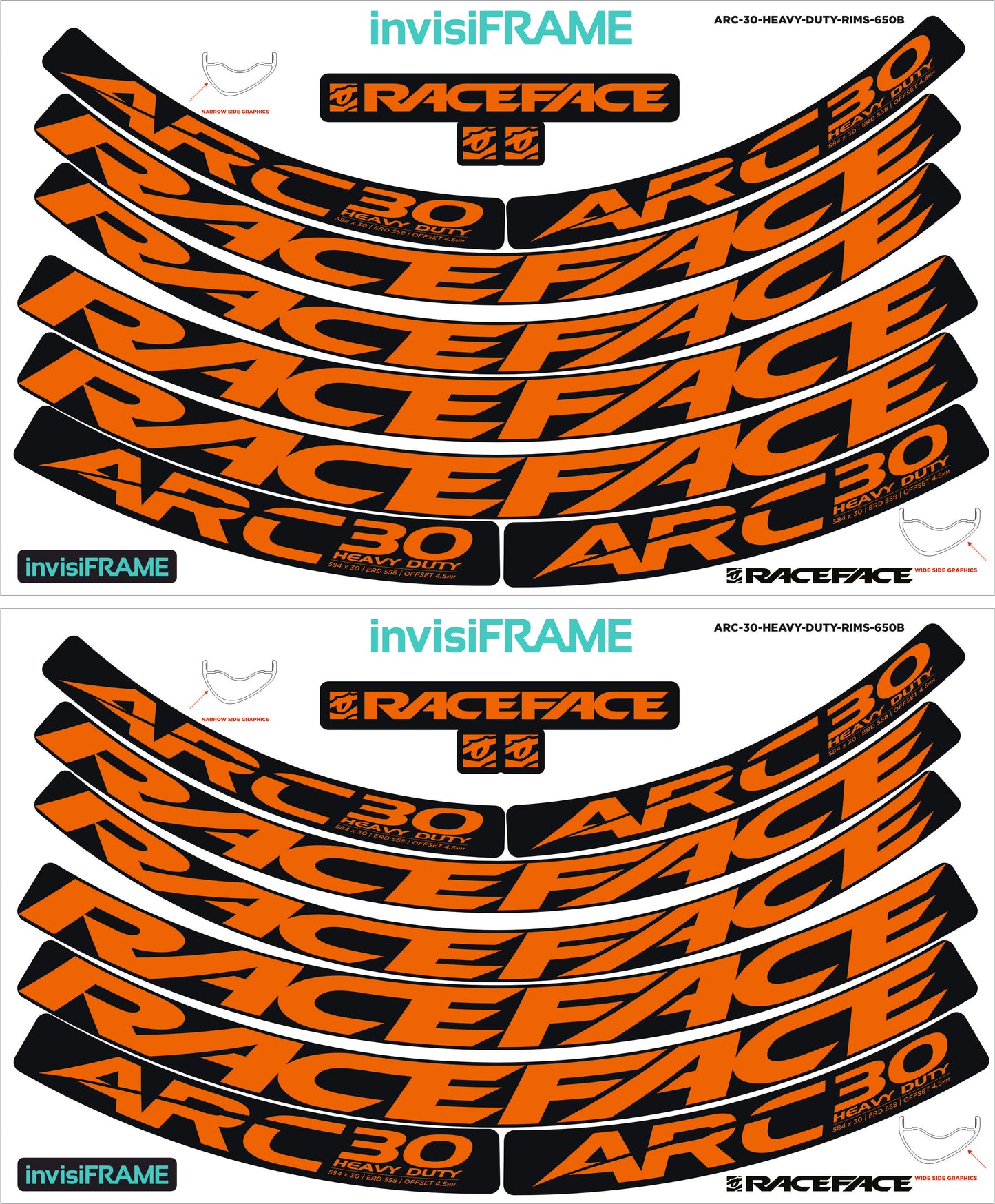 Raceface ARC 30 HD Offset Decals