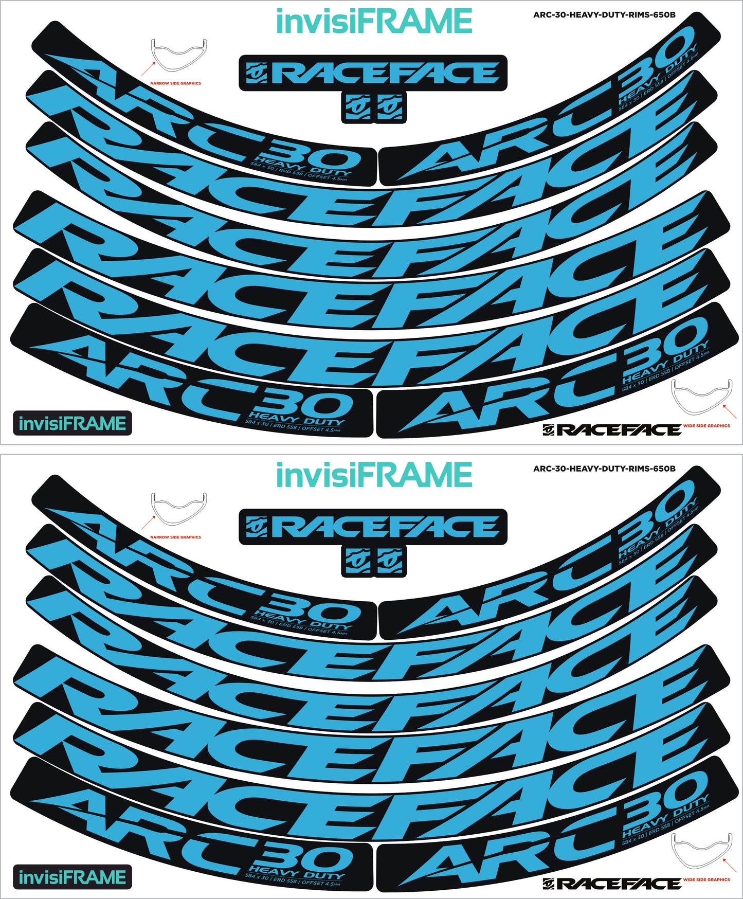 Raceface ARC 30 HD Offset Decals