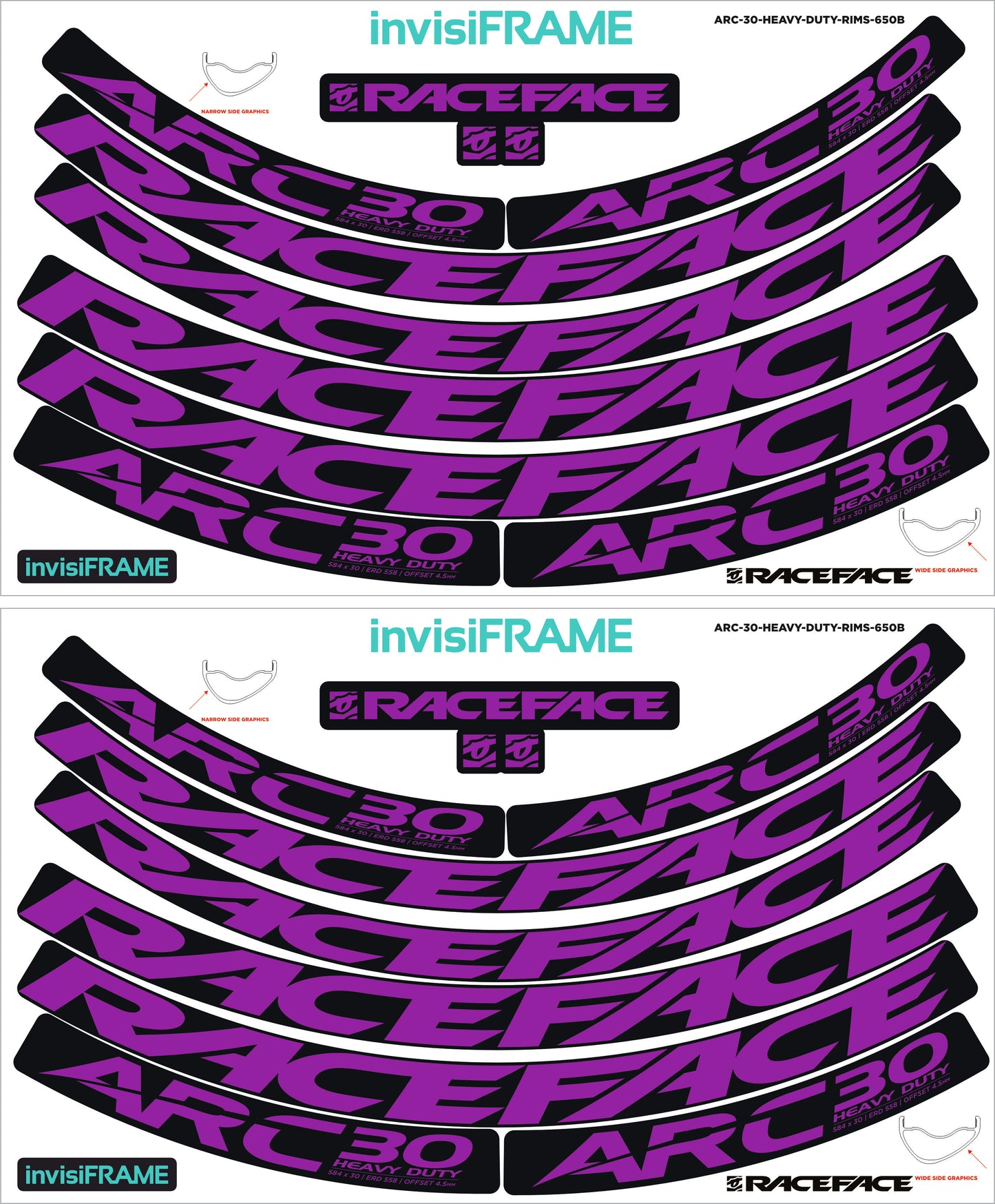 Raceface ARC 30 HD Offset Decals