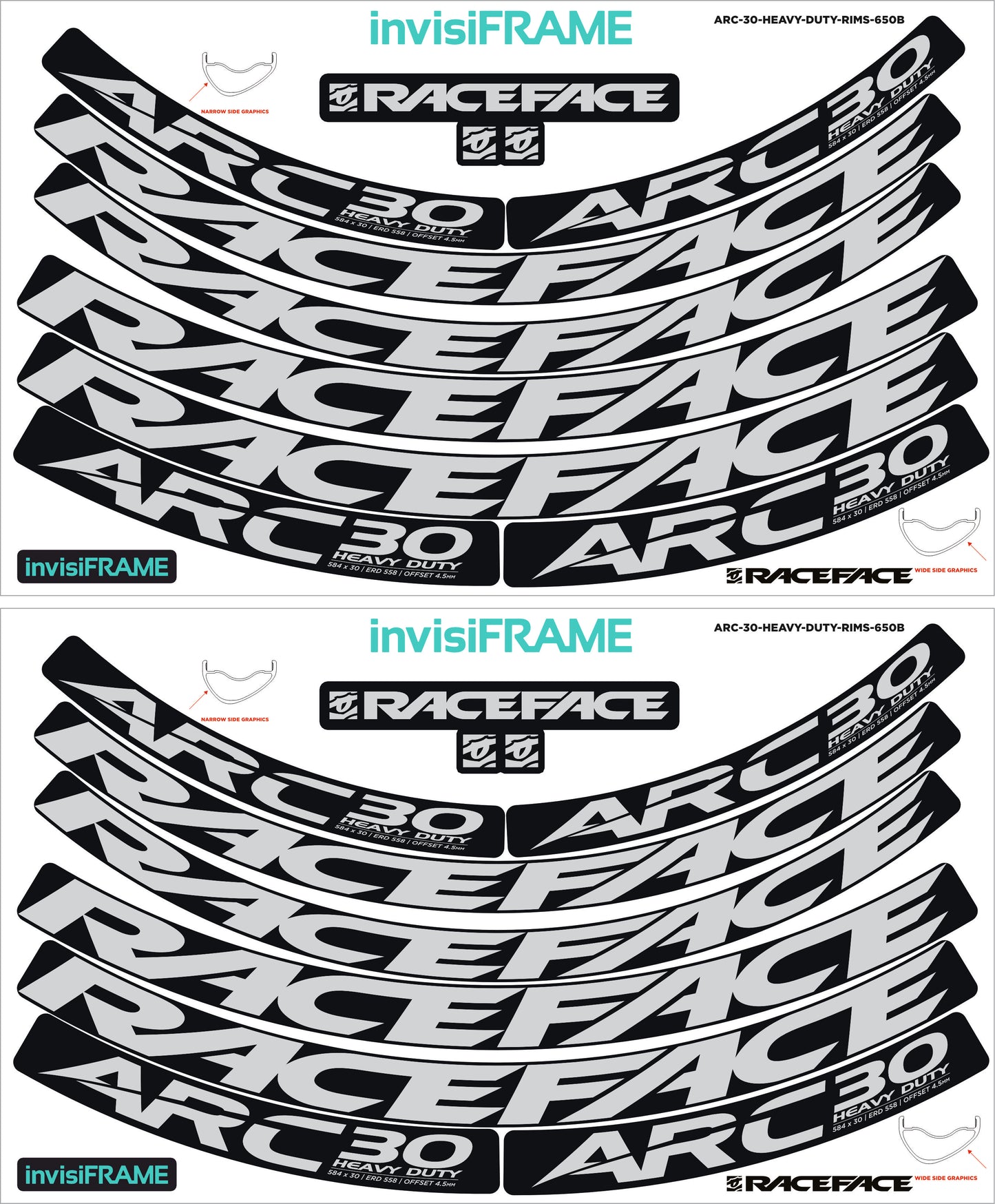 Raceface ARC 30 HD Offset Decals