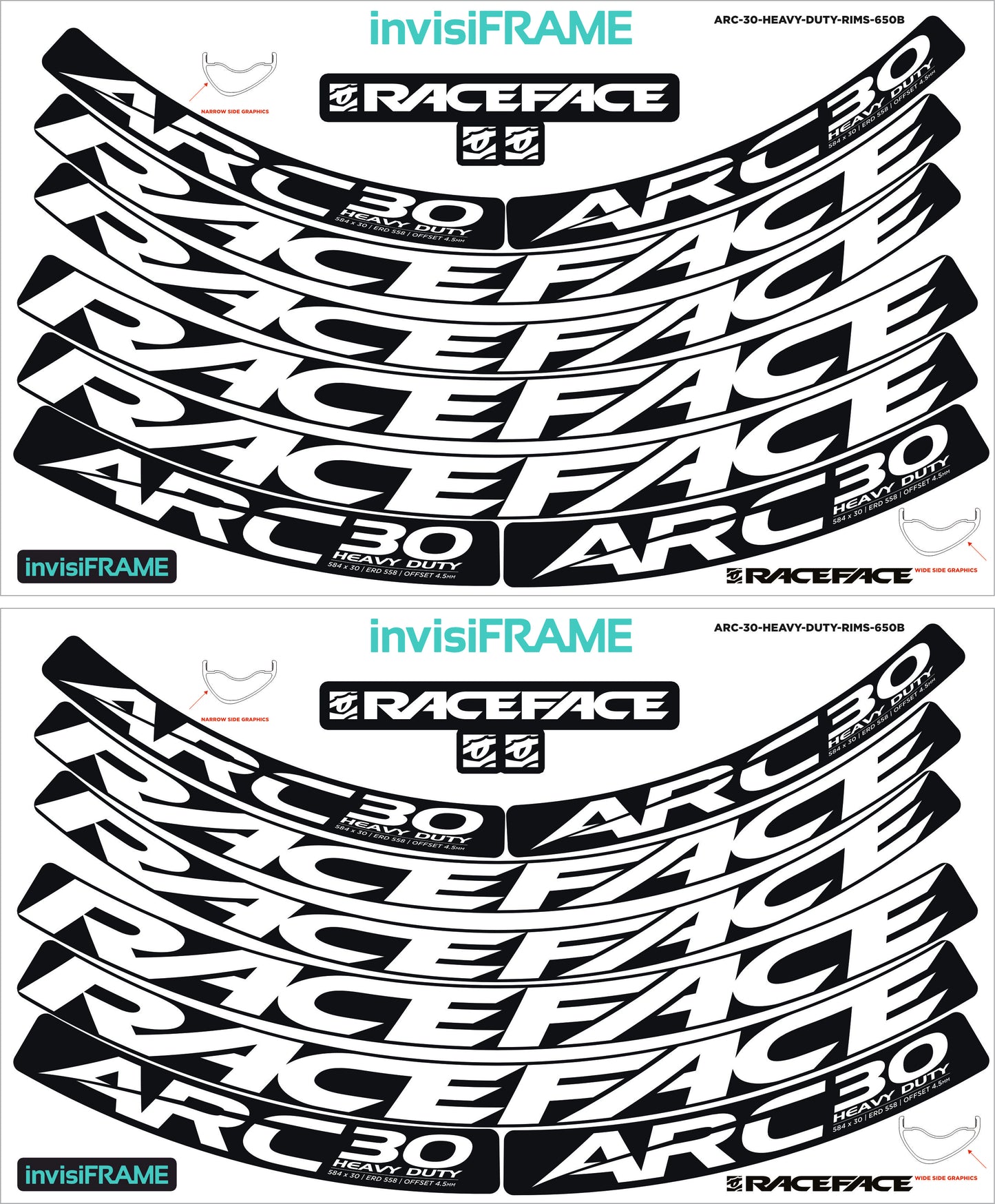Raceface ARC 30 HD Offset Decals