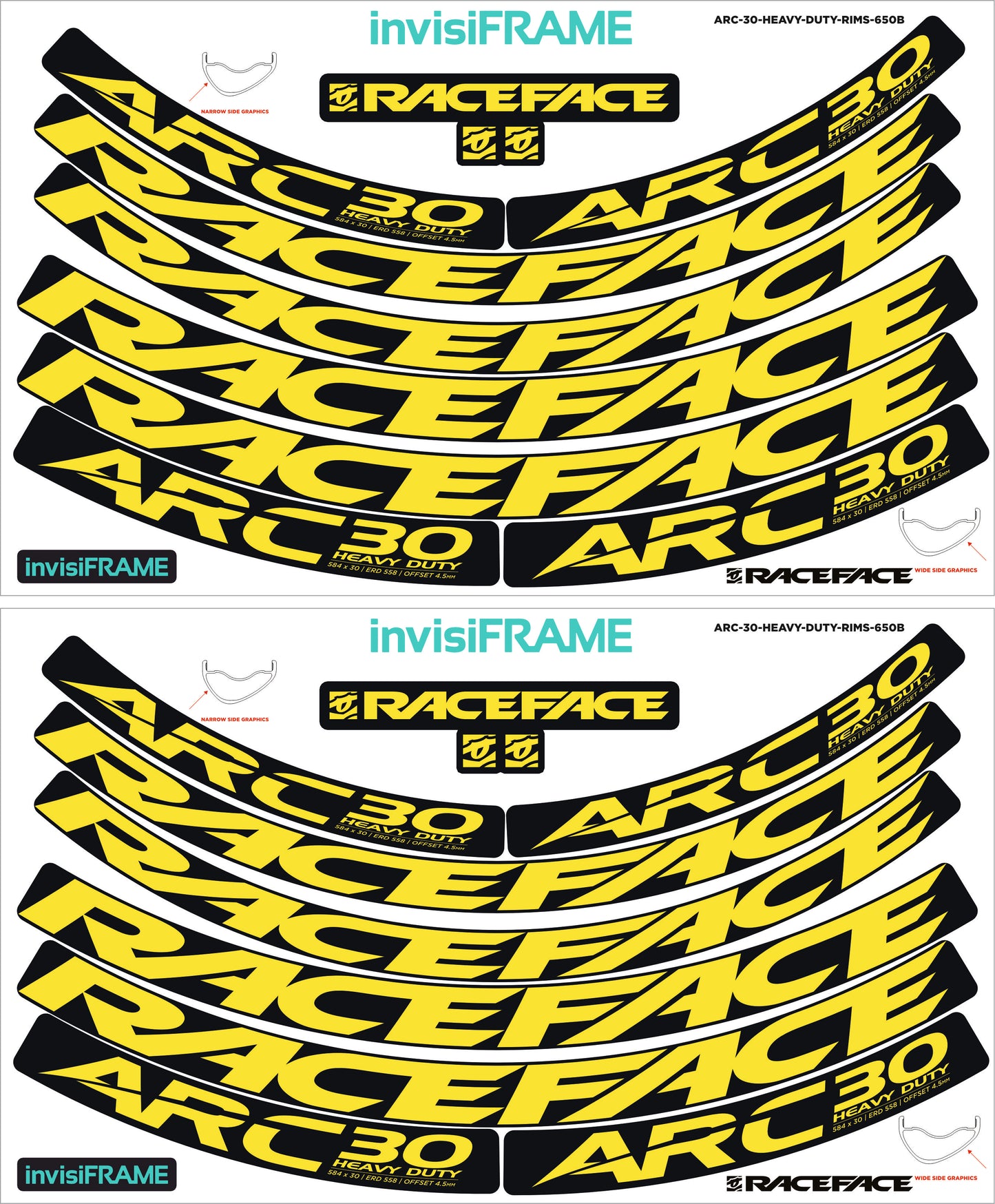 Raceface ARC 30 HD Offset Decals