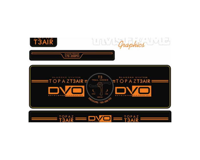 DVO TOPAZ T3 AIR Rear Shock Decals 2017/18