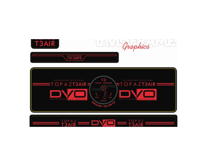 DVO TOPAZ T3 AIR Rear Shock Decals 2017/18