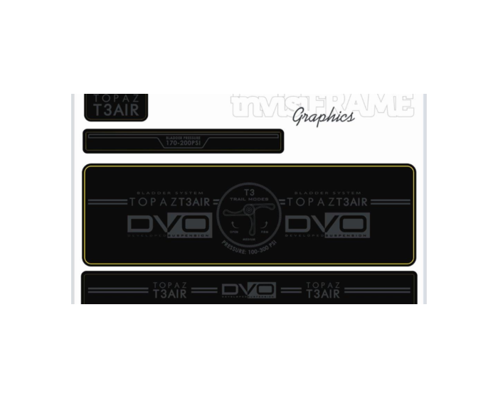 DVO TOPAZ T3 AIR Rear Shock Decals 2017/18