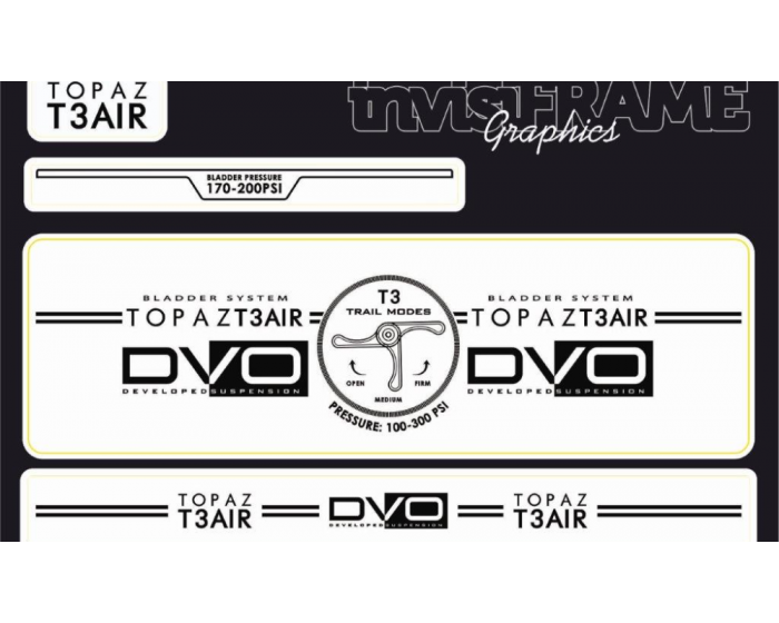 DVO TOPAZ T3 AIR Rear Shock Decals 2017/18