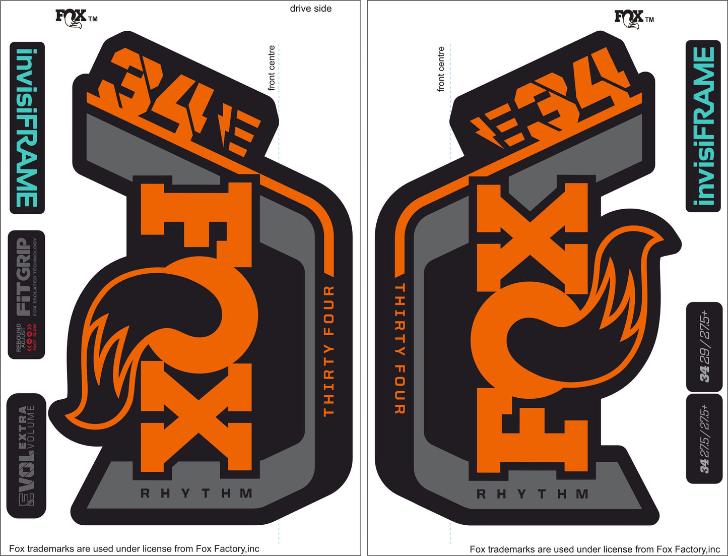 Fox 34 Rhythm E Bike 2023 Decals