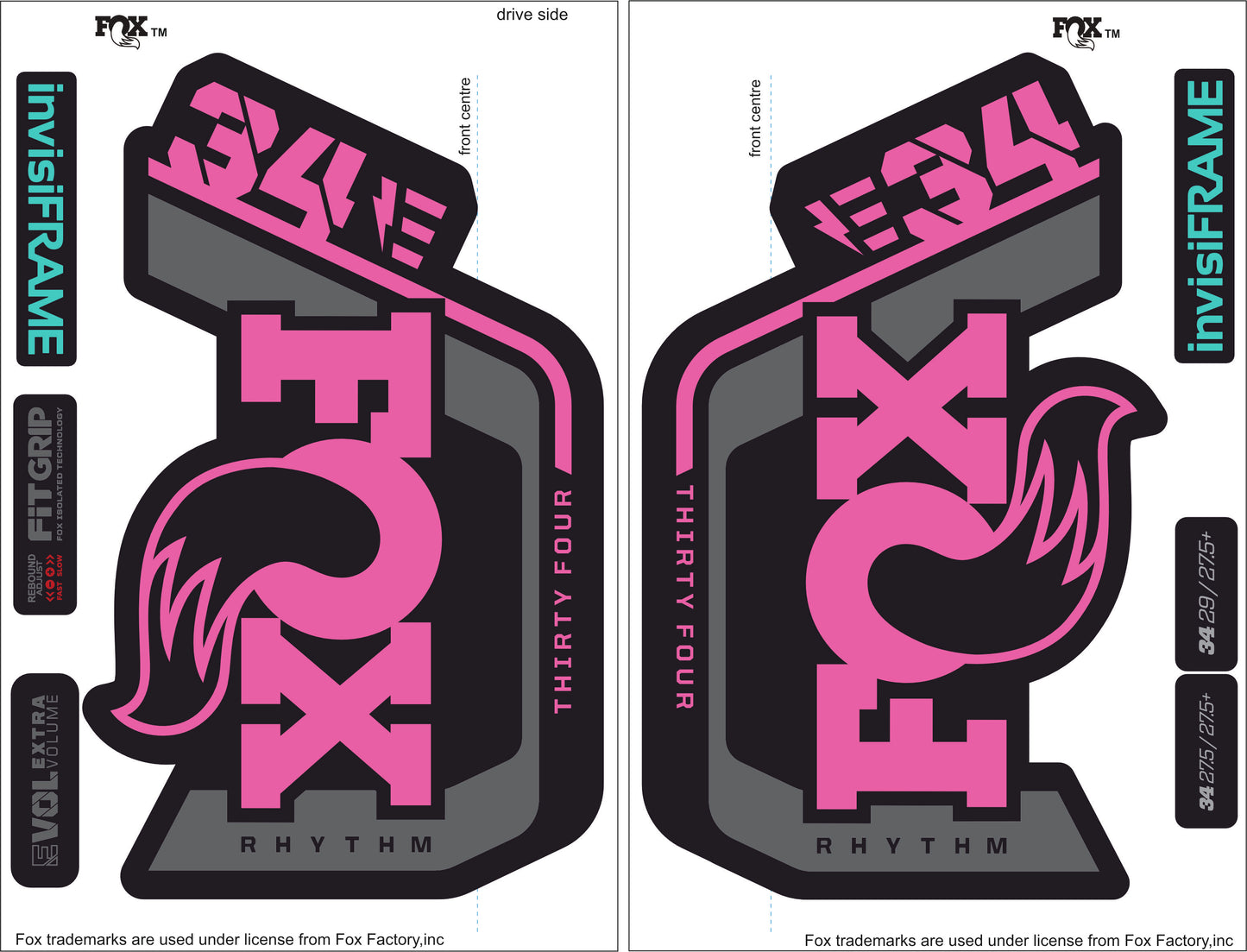 Fox 34 Rhythm E Bike 2023 Decals