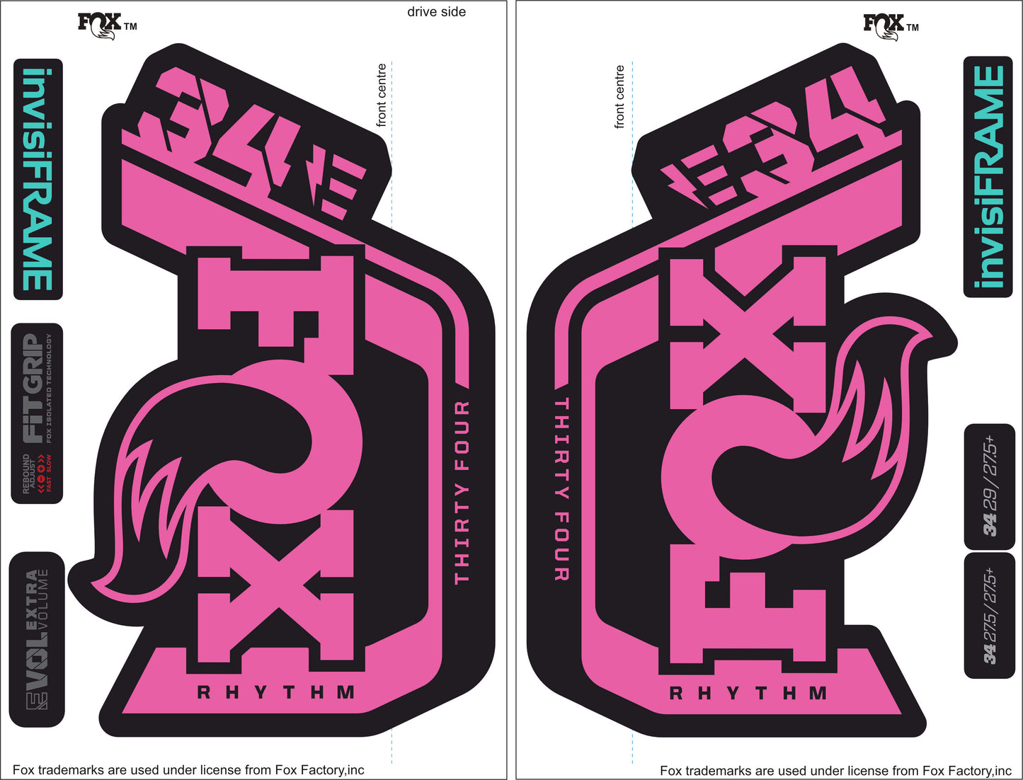 Fox 34 Rhythm E Bike 2023 Decals