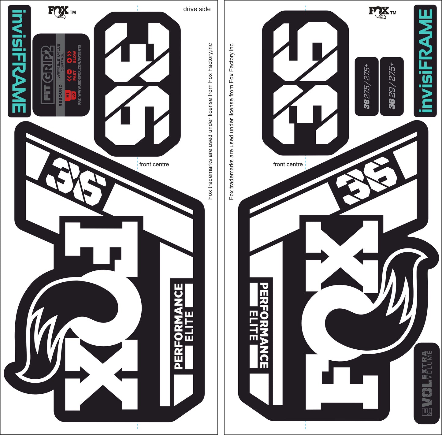 Fox 36 Performance Elite 2021 Decals