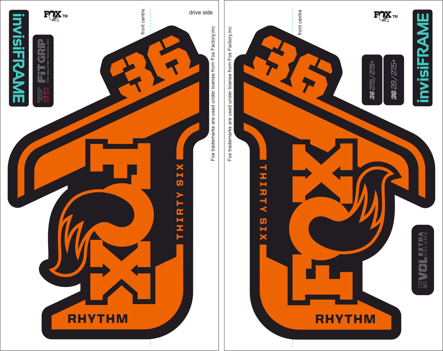 Fox 36 Rhythm 2021 decals