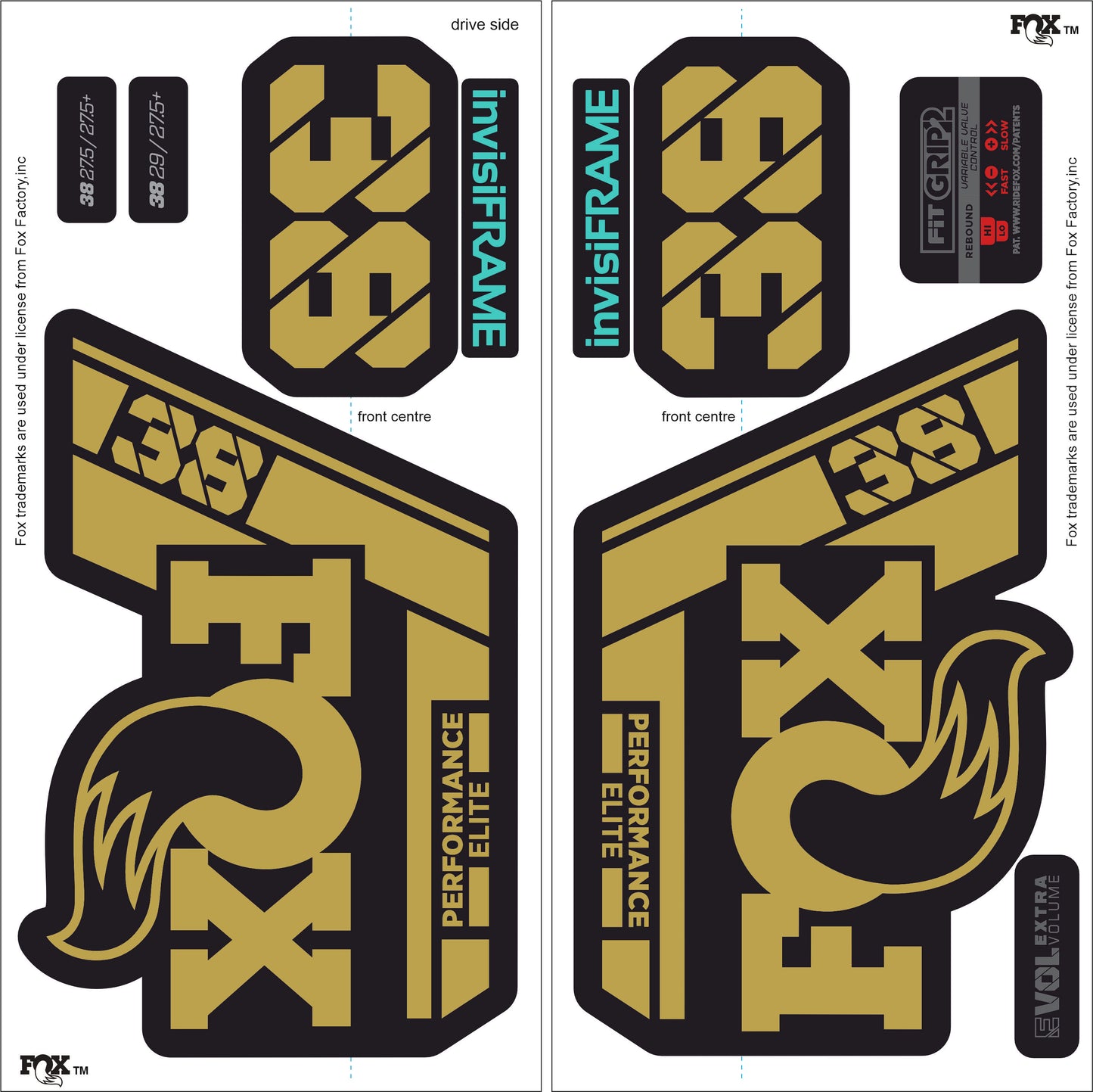 Fox 38 Performance Elite 2021 Decals