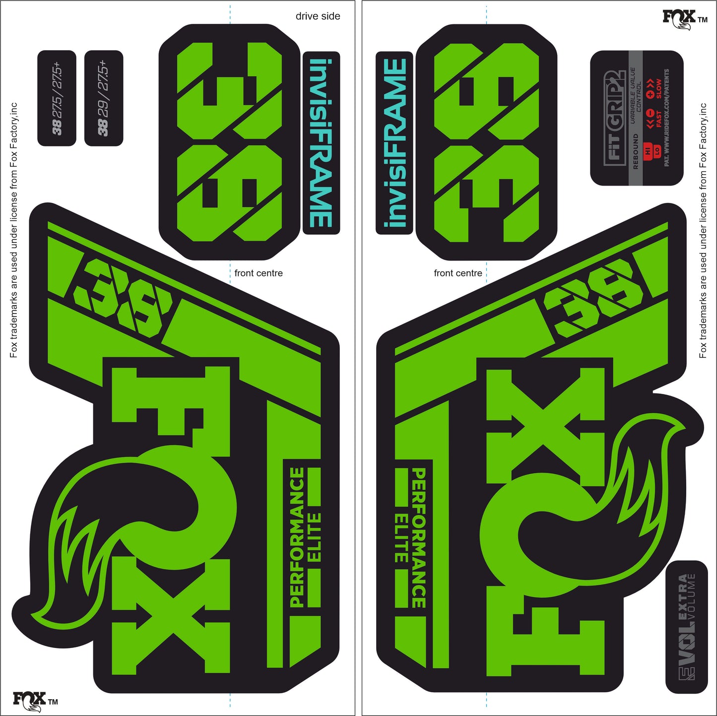 Fox 38 Performance Elite 2021 Decals